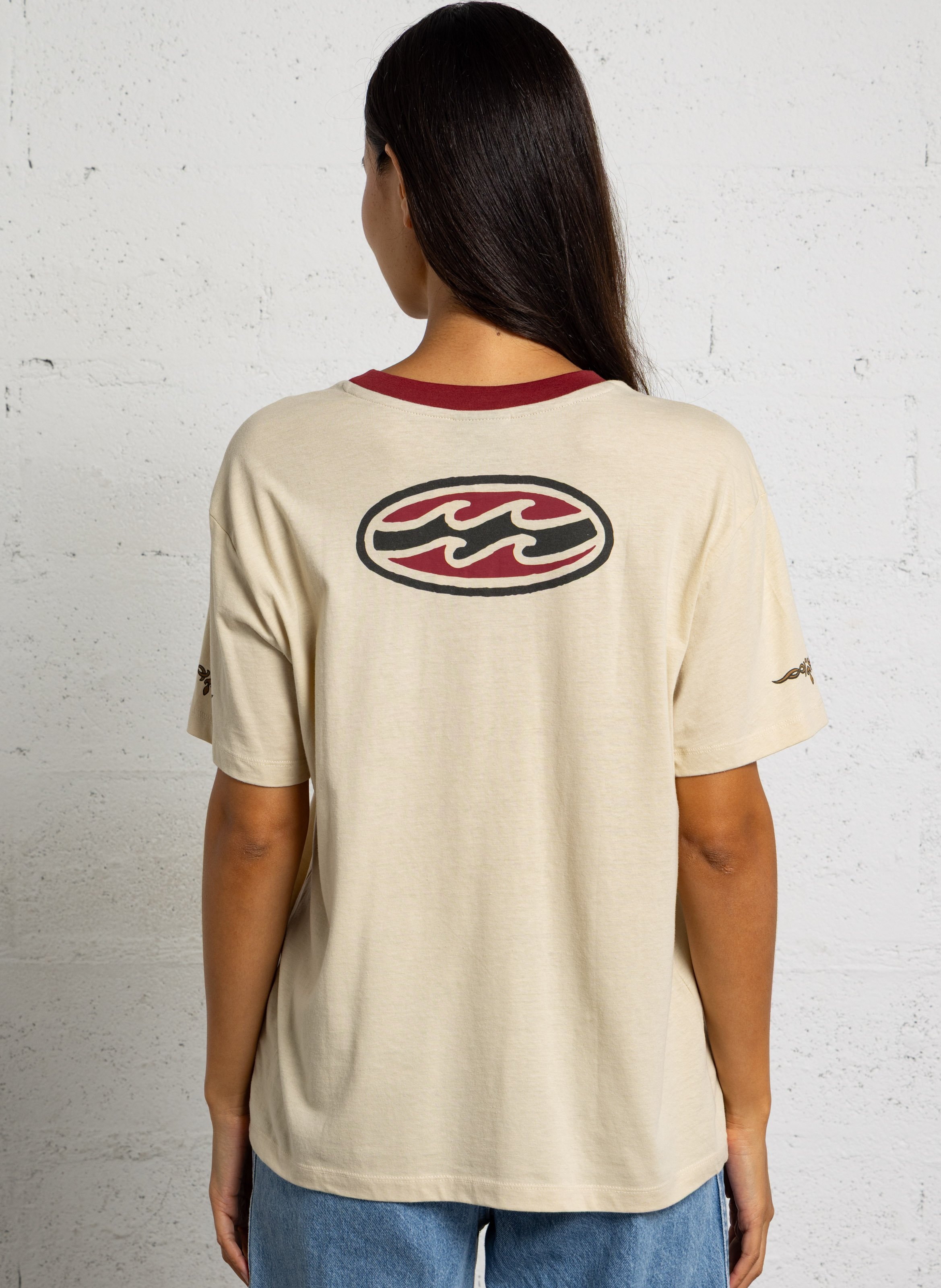 Tee shit imprimé en coton mélangé BILLABONG Beige