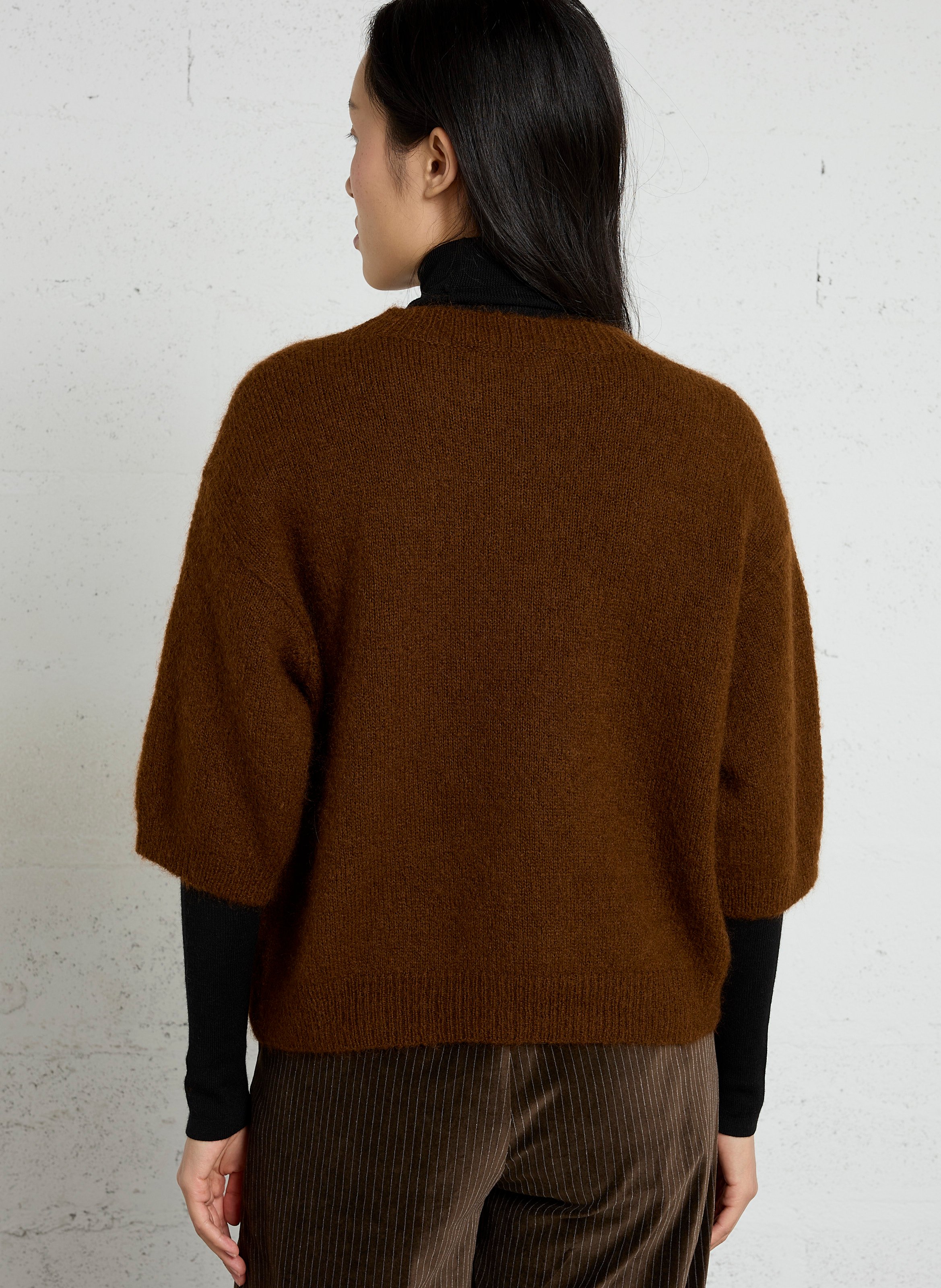 Oversized wool-blend sweater POMANDERE Brown