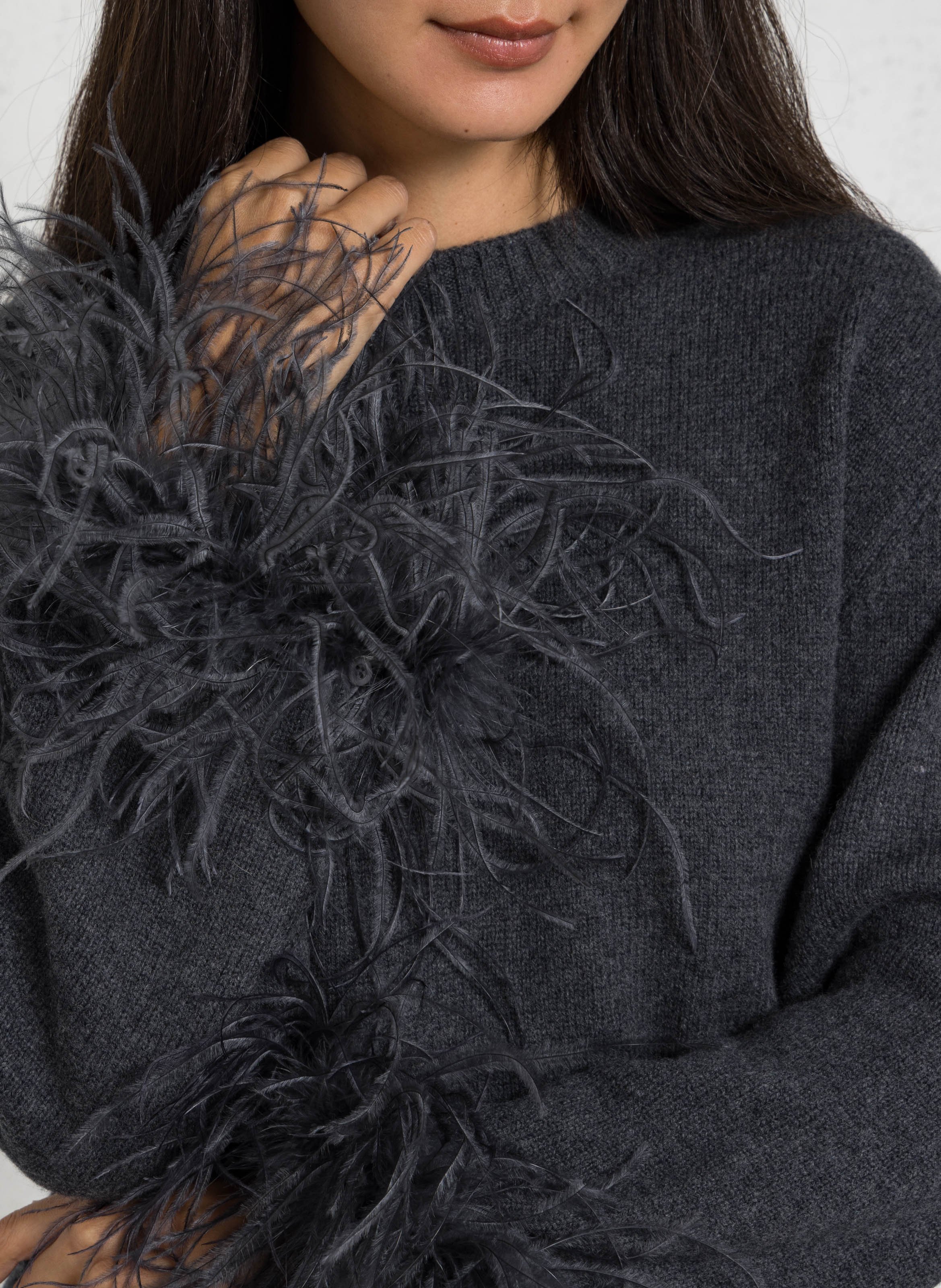 Oversized, wollen trui BERENICE Grijs