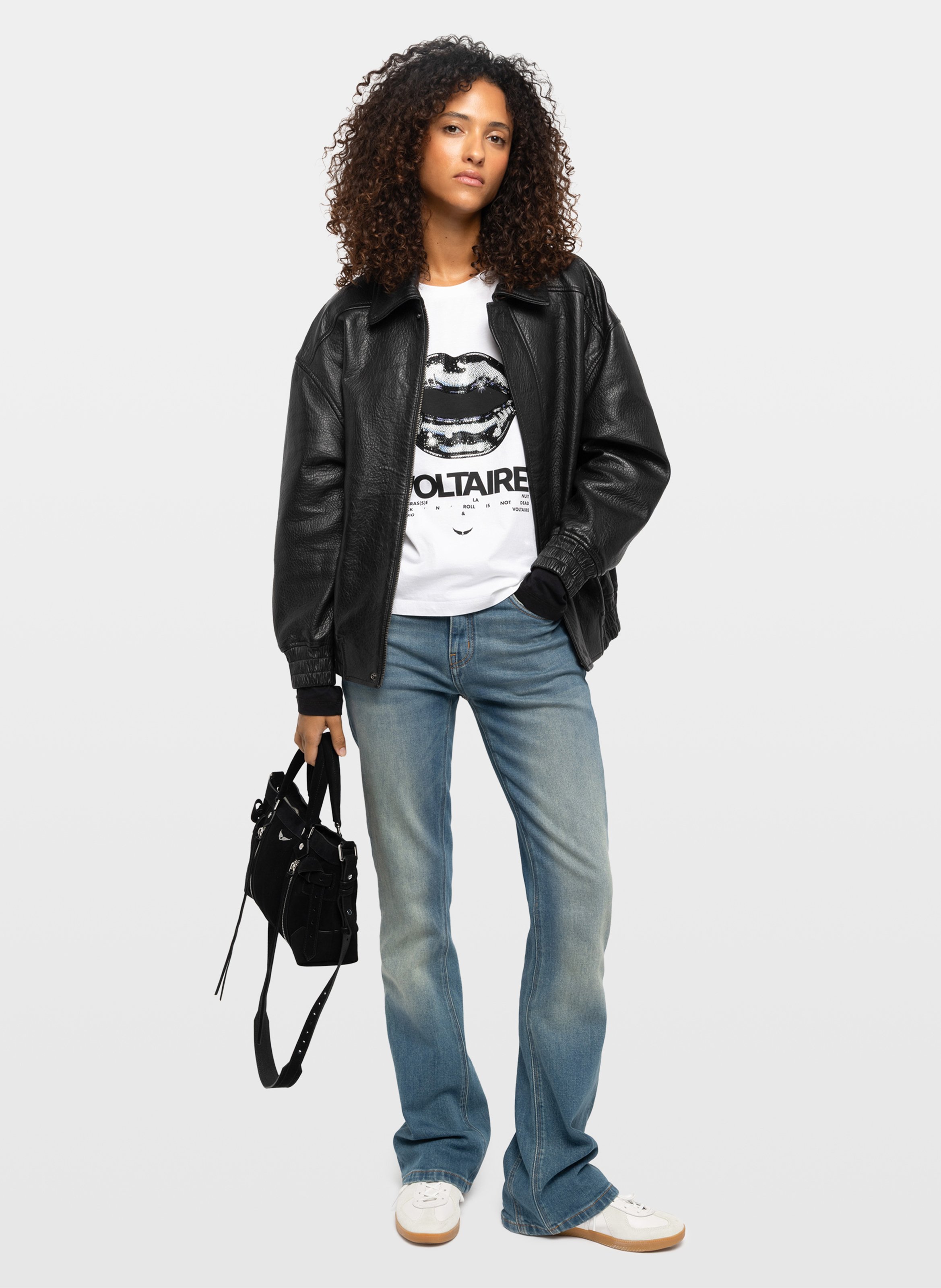 Lederjacke mit klassischem Kragen ZADIG&VOLTAIRE Schwarz