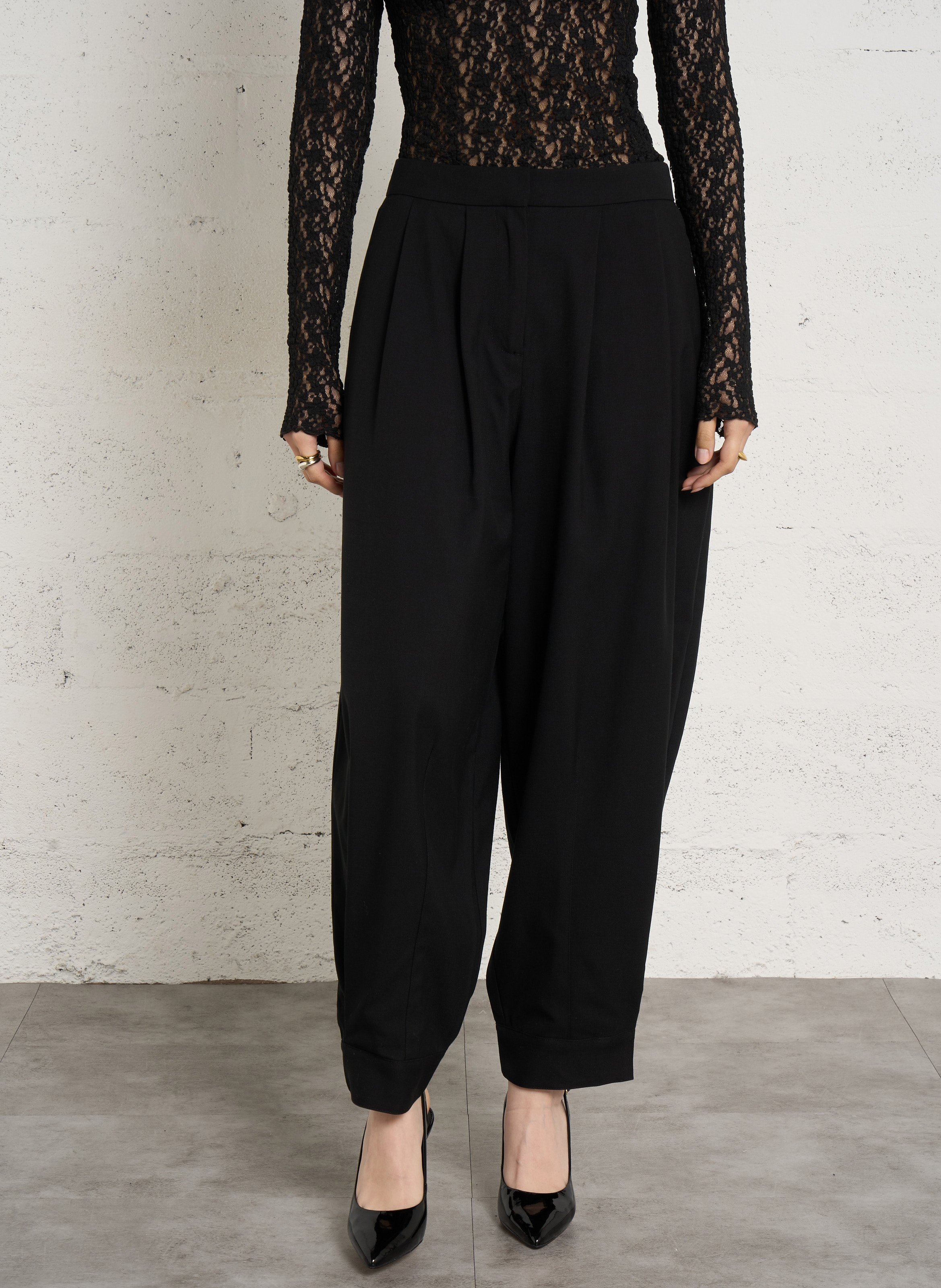 Weite Bundfaltenhose JC SOPHIE Schwarz