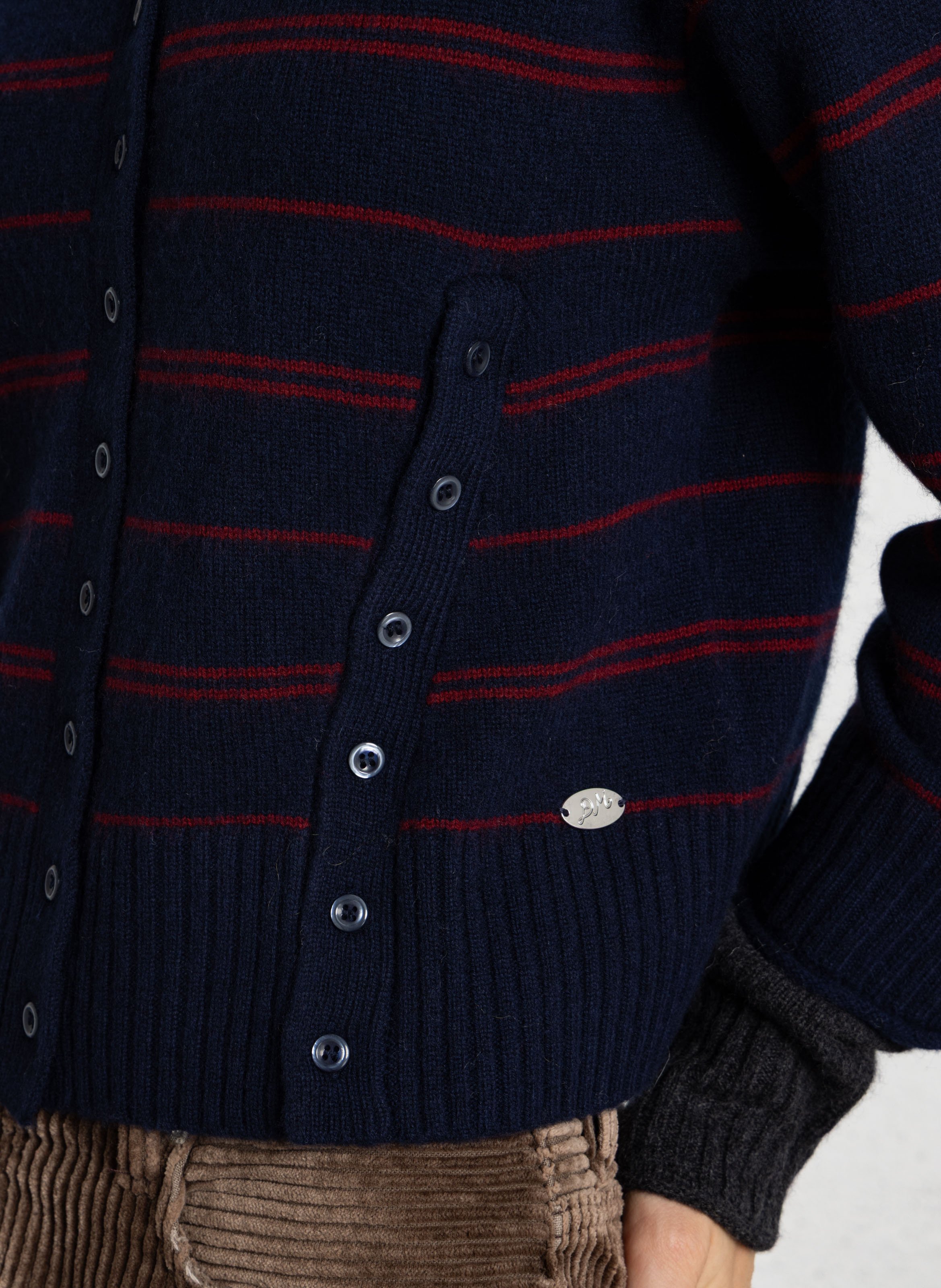 Round-neck wool cardigan DAMSON MADDER Blue