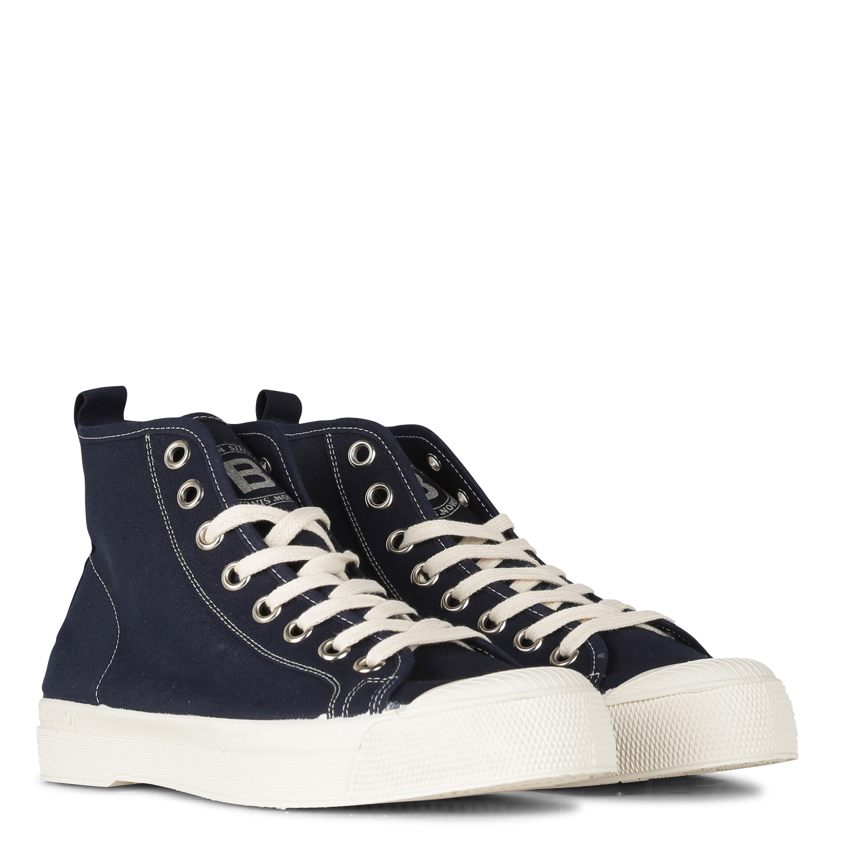 Baskets montantes en coton BENSIMON Bleu