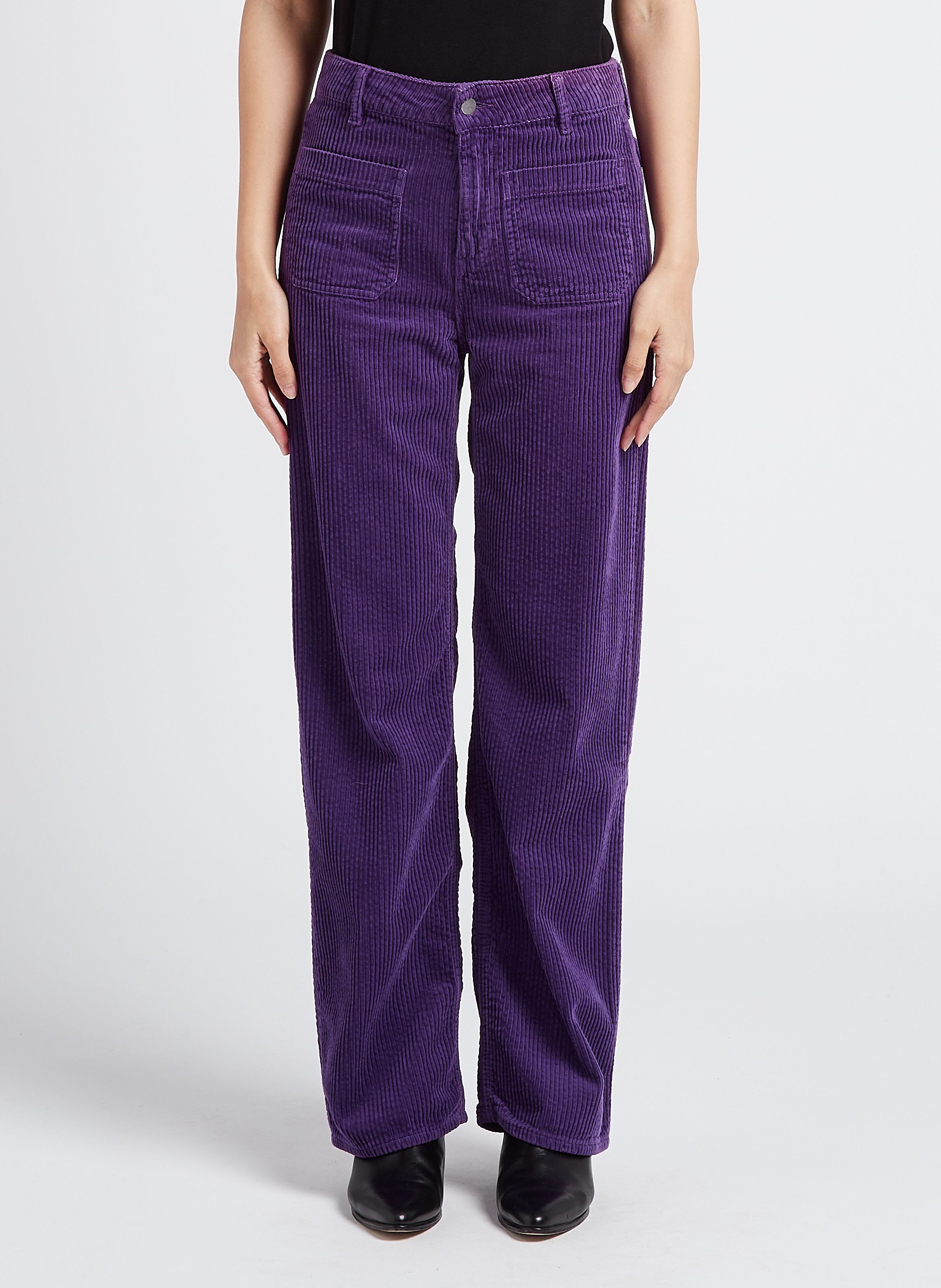 Trousers & Shorts | Cotton Traders Womens Jersey Pull-On Cord Trousers  Amethyst | AKMV Shahabad