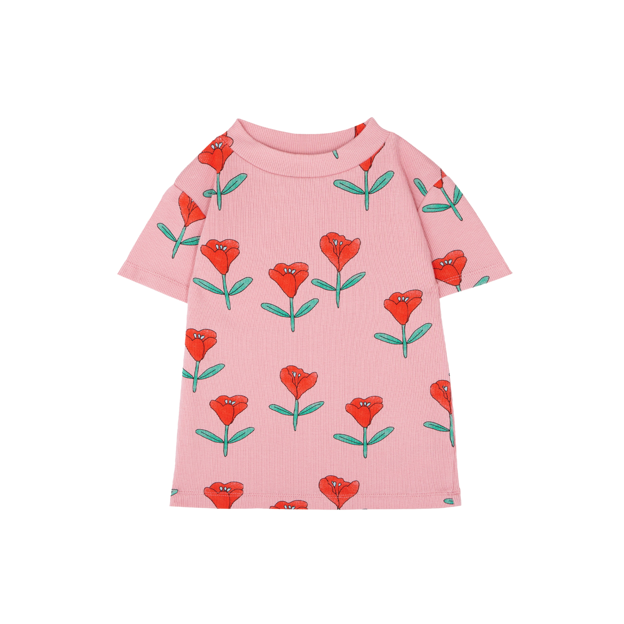 Tee-shirt ample col rond en coton imprimé THE CAMPAMENTO Rose