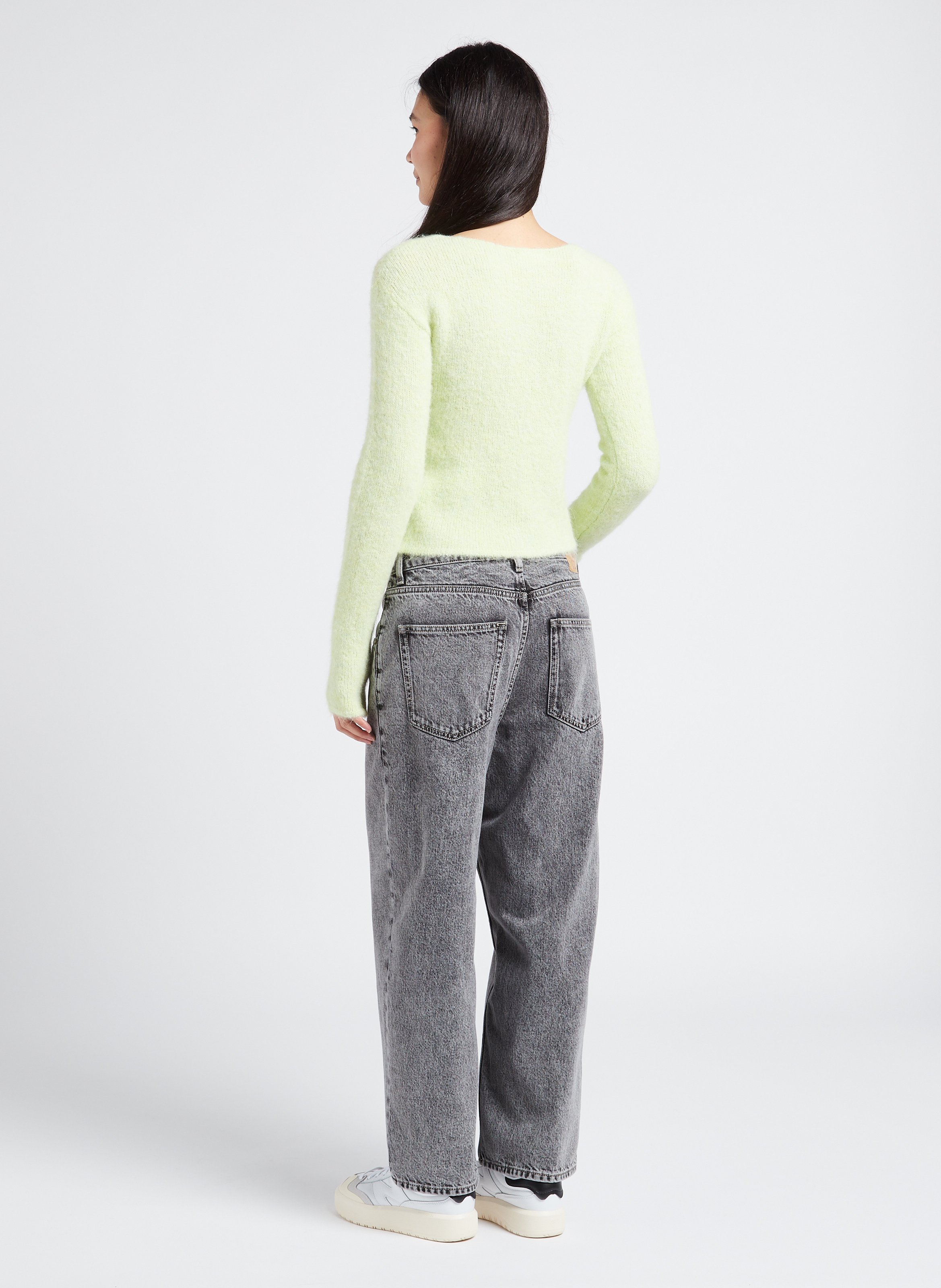 Straight Cut High Waist Jeans aus Baumwolle AMERICAN VINTAGE Grau