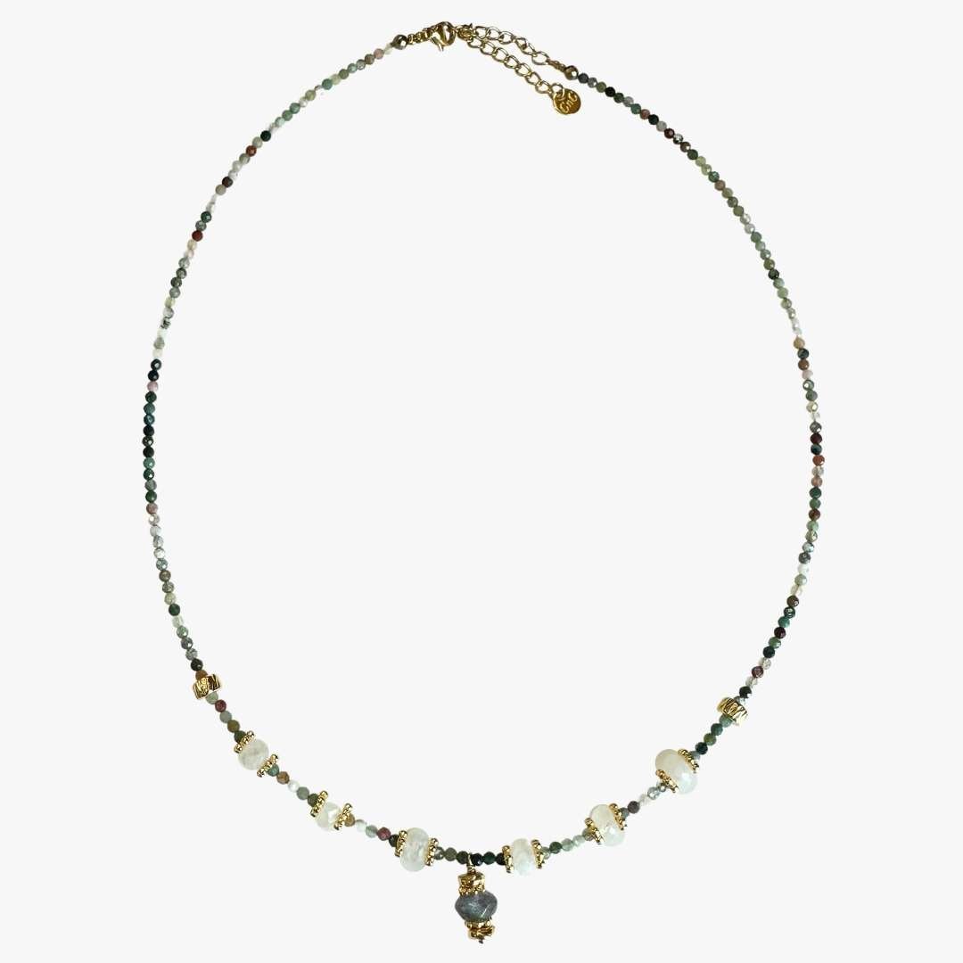 Aquamarine necklace GINANDGER Green