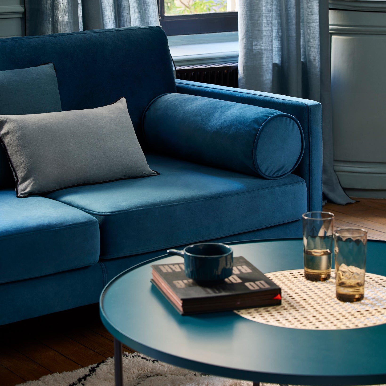 Curtain with black eyelets MADURA Green