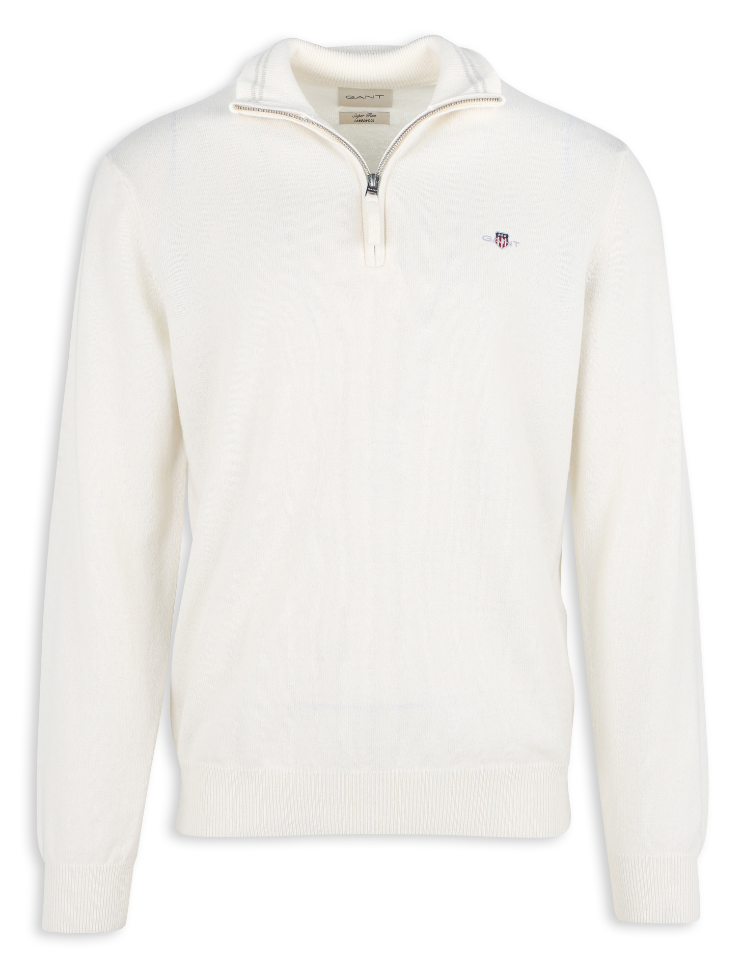 High-neck wool sweater with zip GANT Beige