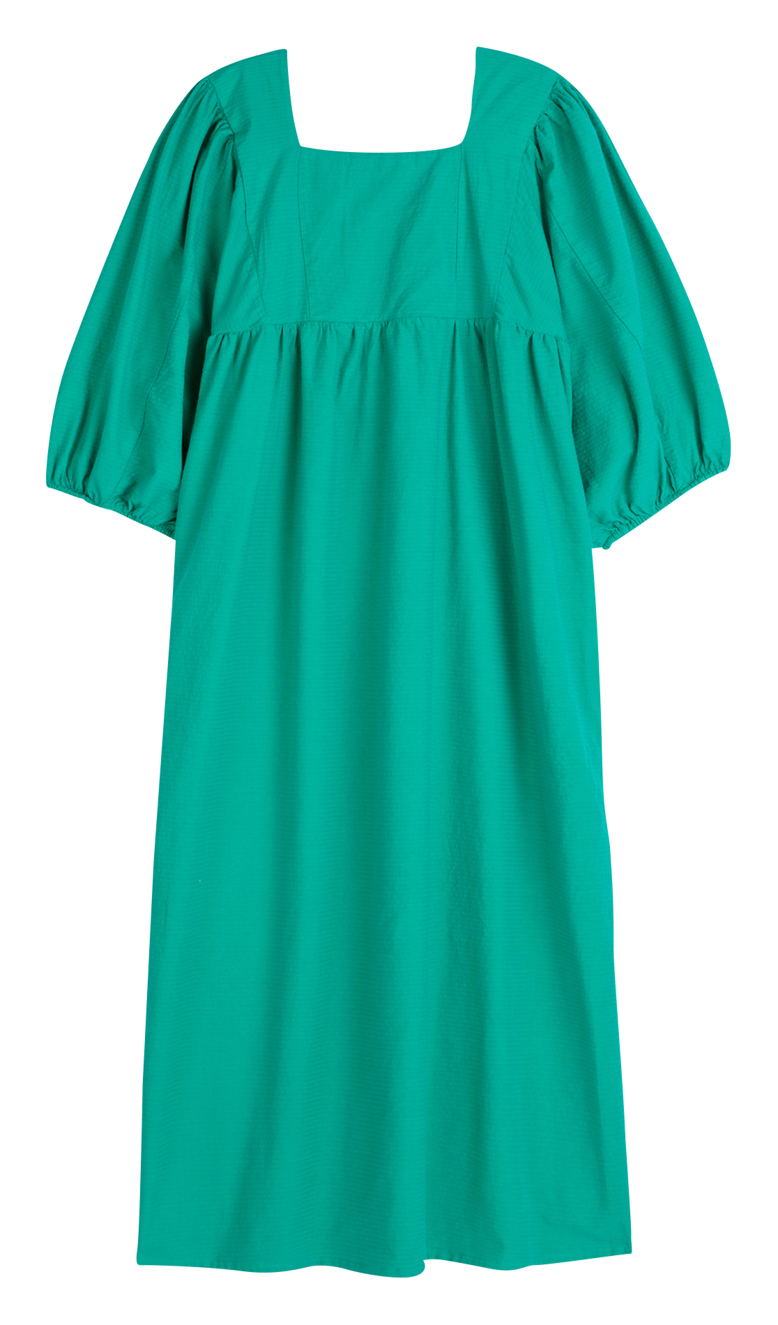 Wijdvallende jurk met vierkante hals van katoen BOBO CHOSES Groen