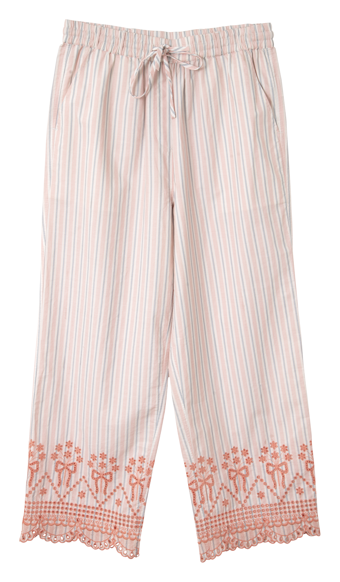 Straight striped pants with embroideries DAMSON MADDER Orange