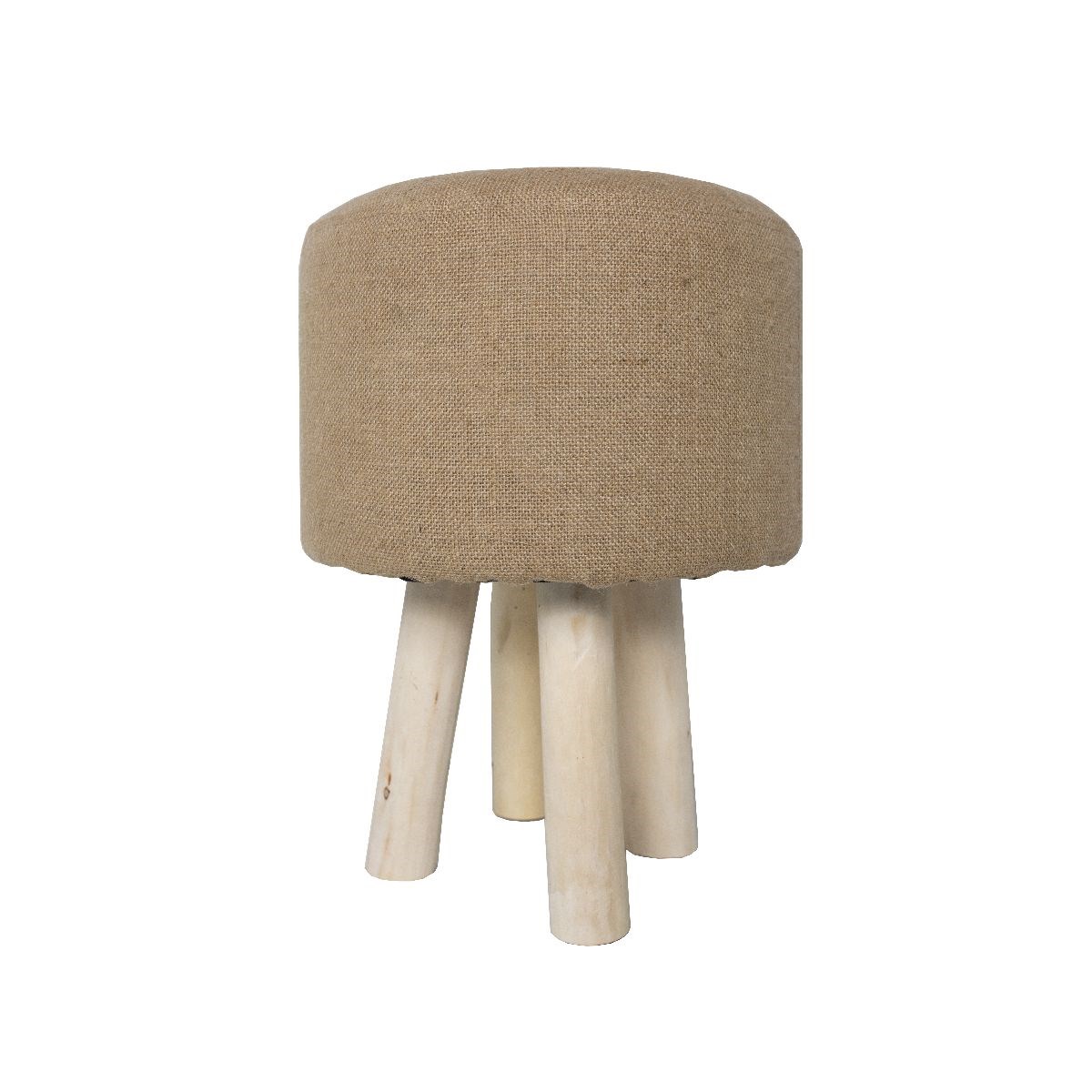 Wooden jute stool FACTORY Beige