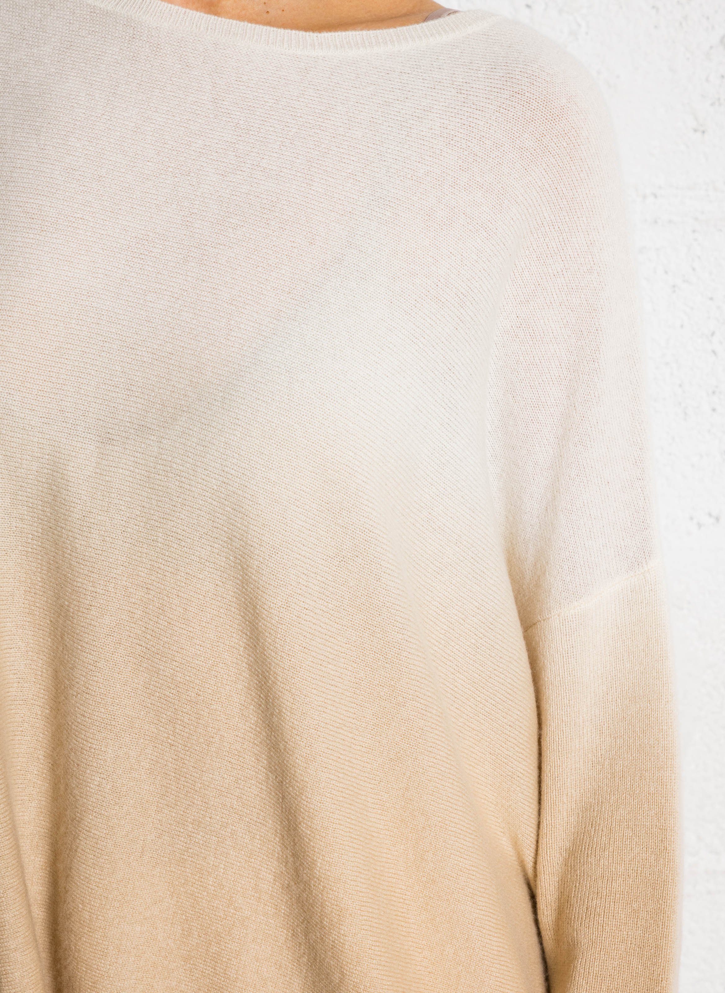 Oversized kasjmier trui met print KUJTEN Beige