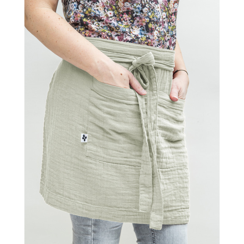 Chef apron in cotton gauze  Vert d'eau