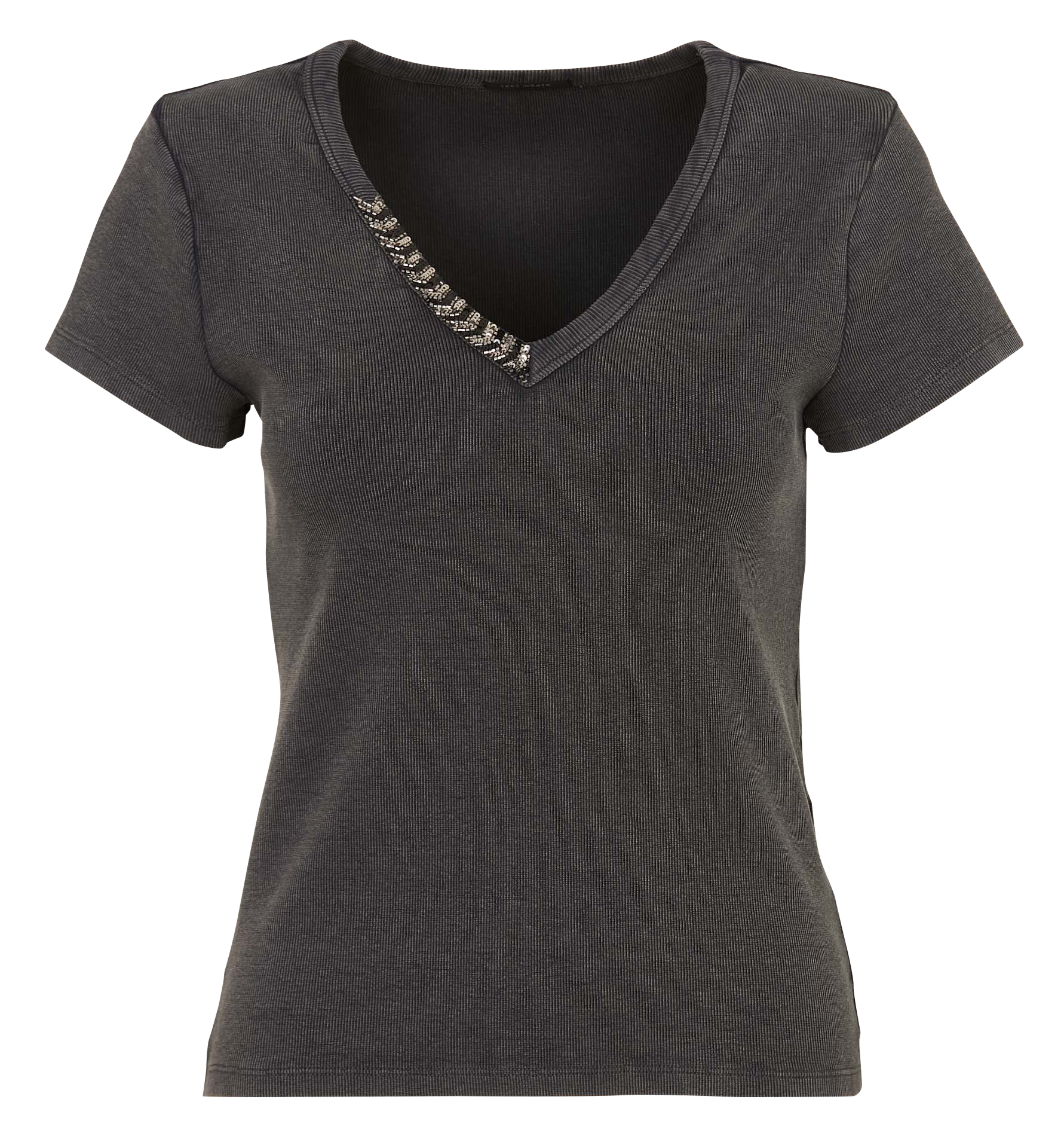 Katoenen T-shirt met V-hals IKKS Grijs