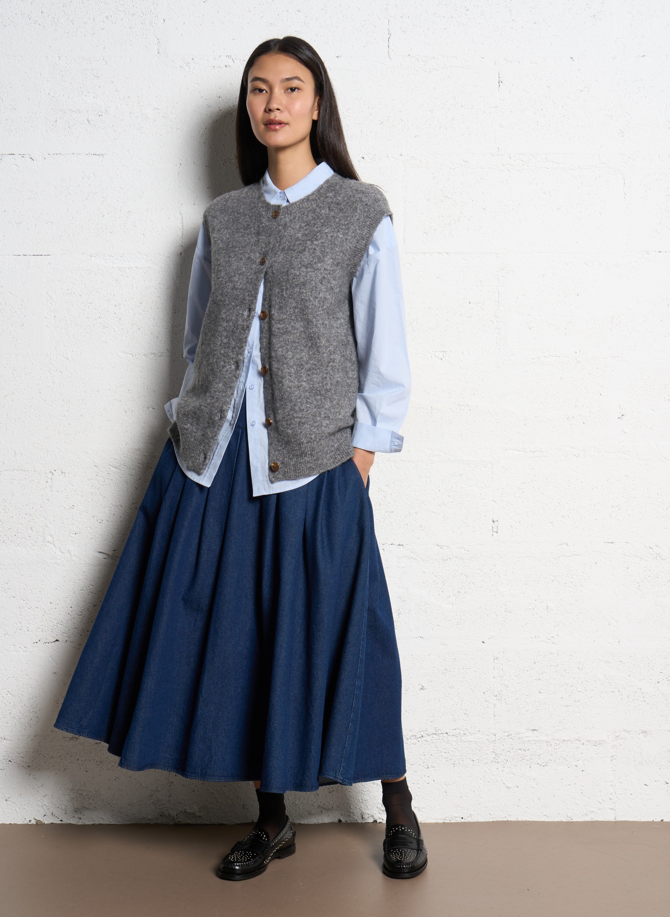 Gilet oversize en laine mélangée JC SOPHIE Noir