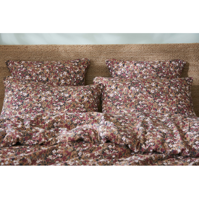 "Capucine" duvet cover all sizes "cotton gauze" L'EFFET PAPILLON Brown