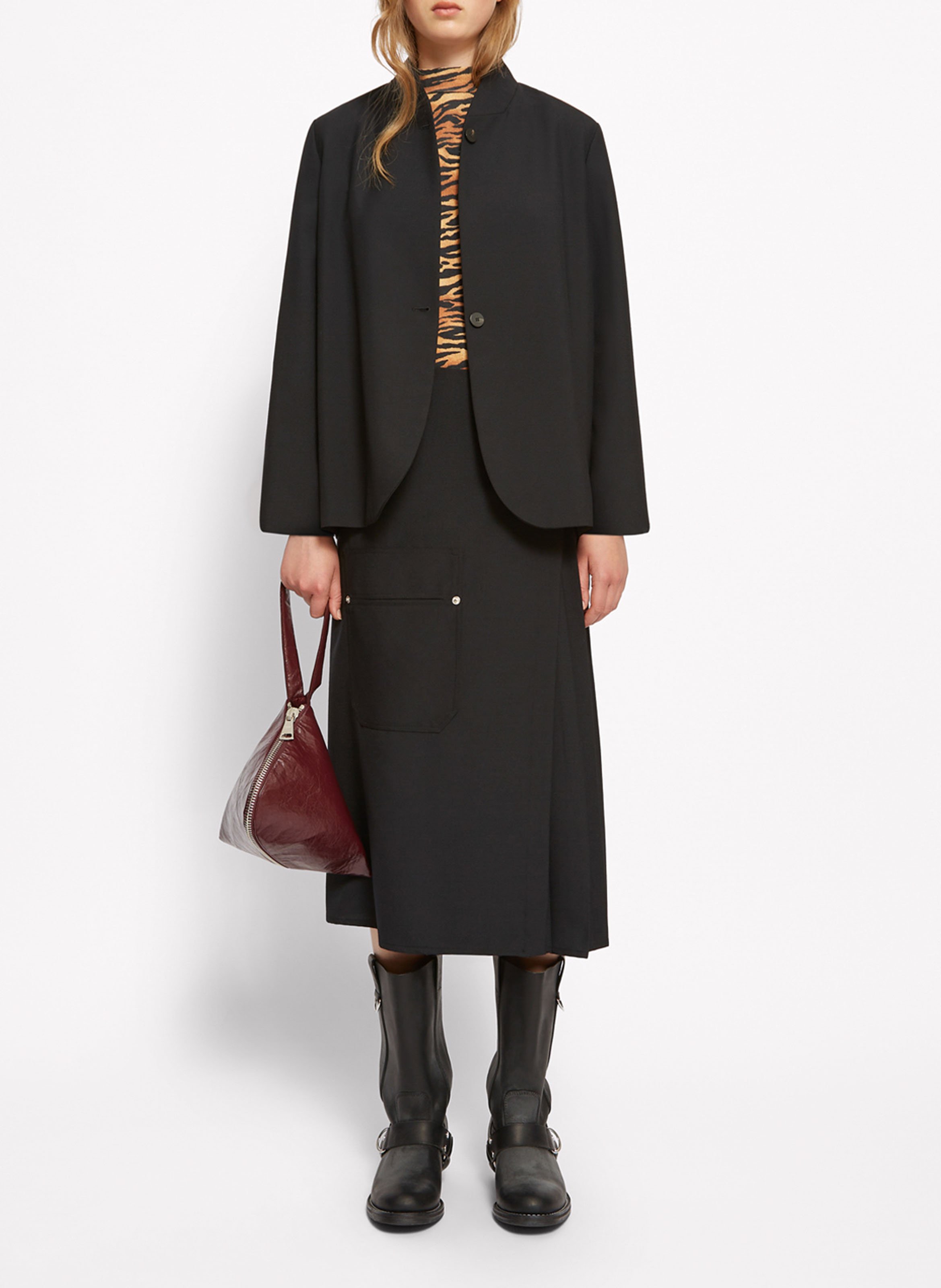 Blouson ample uni à boutons ROSEANNA Noir