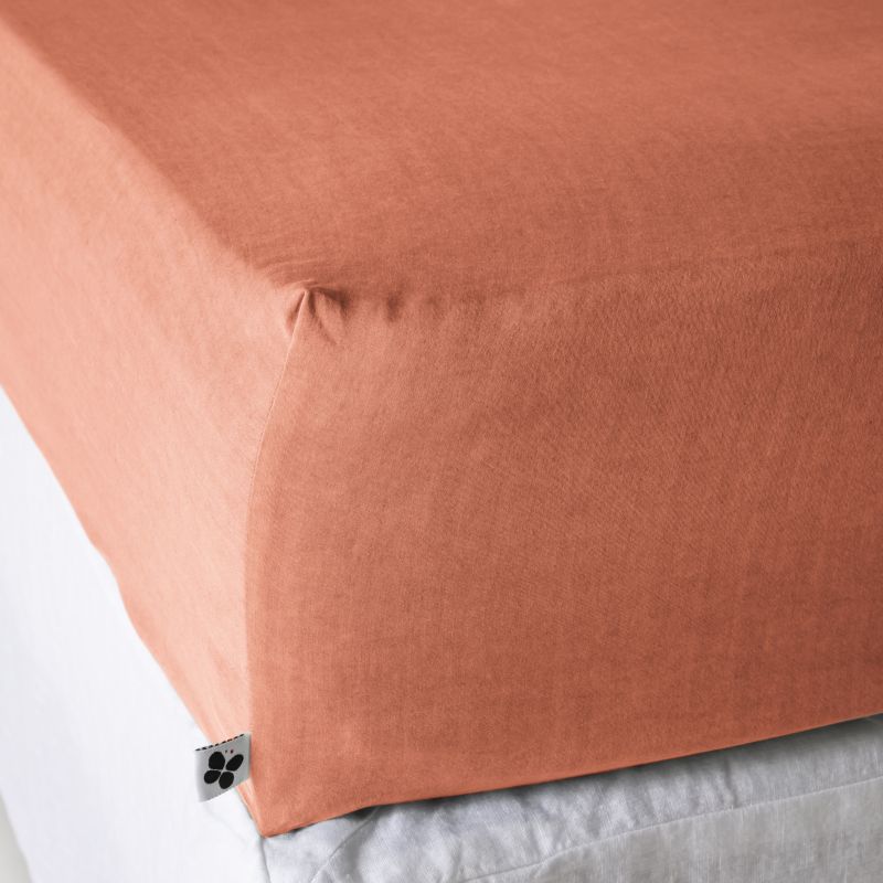 "Fitted sheet "Lysandre" all sizes in "lyocell" butterfly effect" L'EFFET PAPILLON