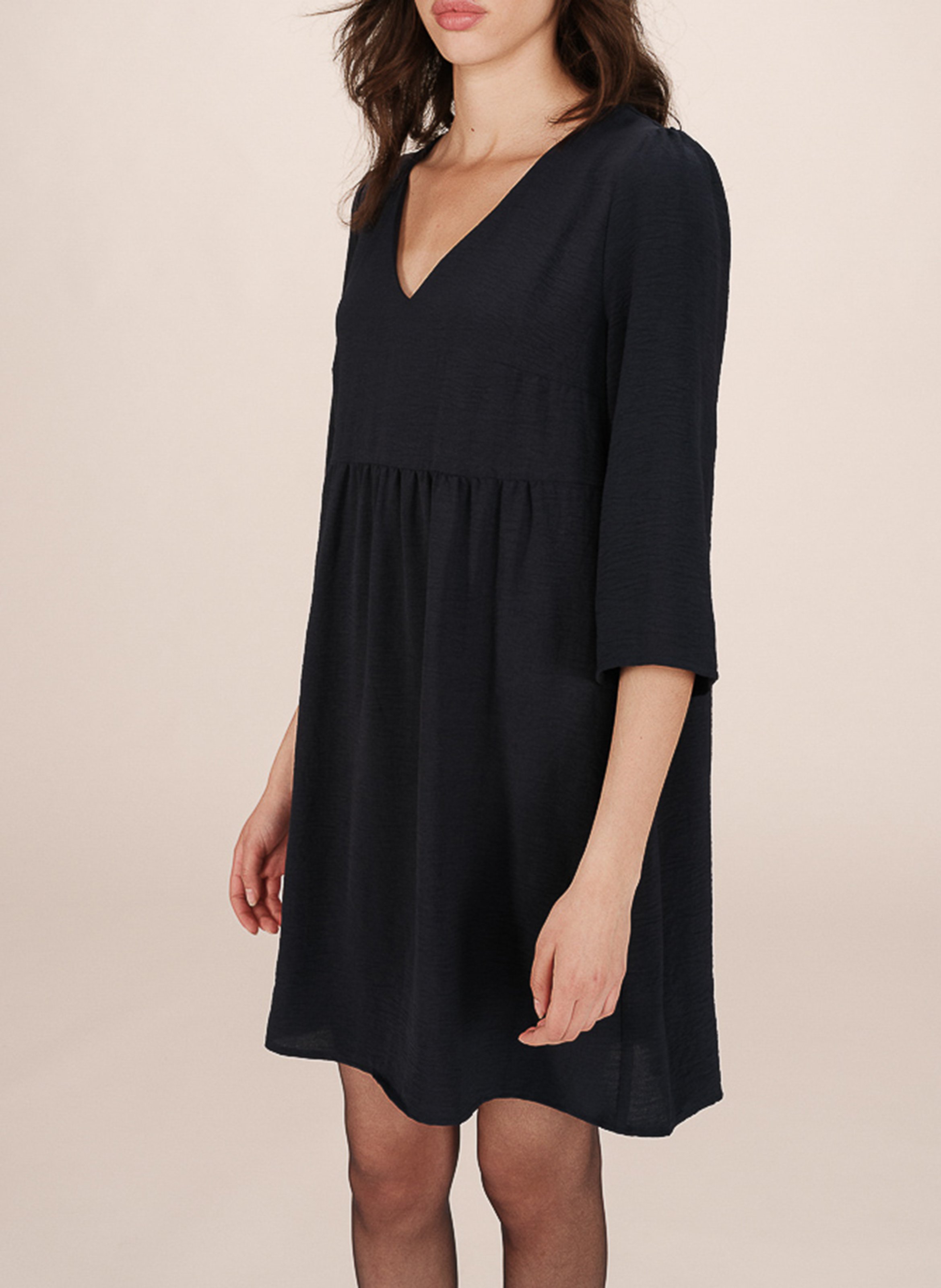 Short plain V-neck dress GRACE ET MILA Blue
