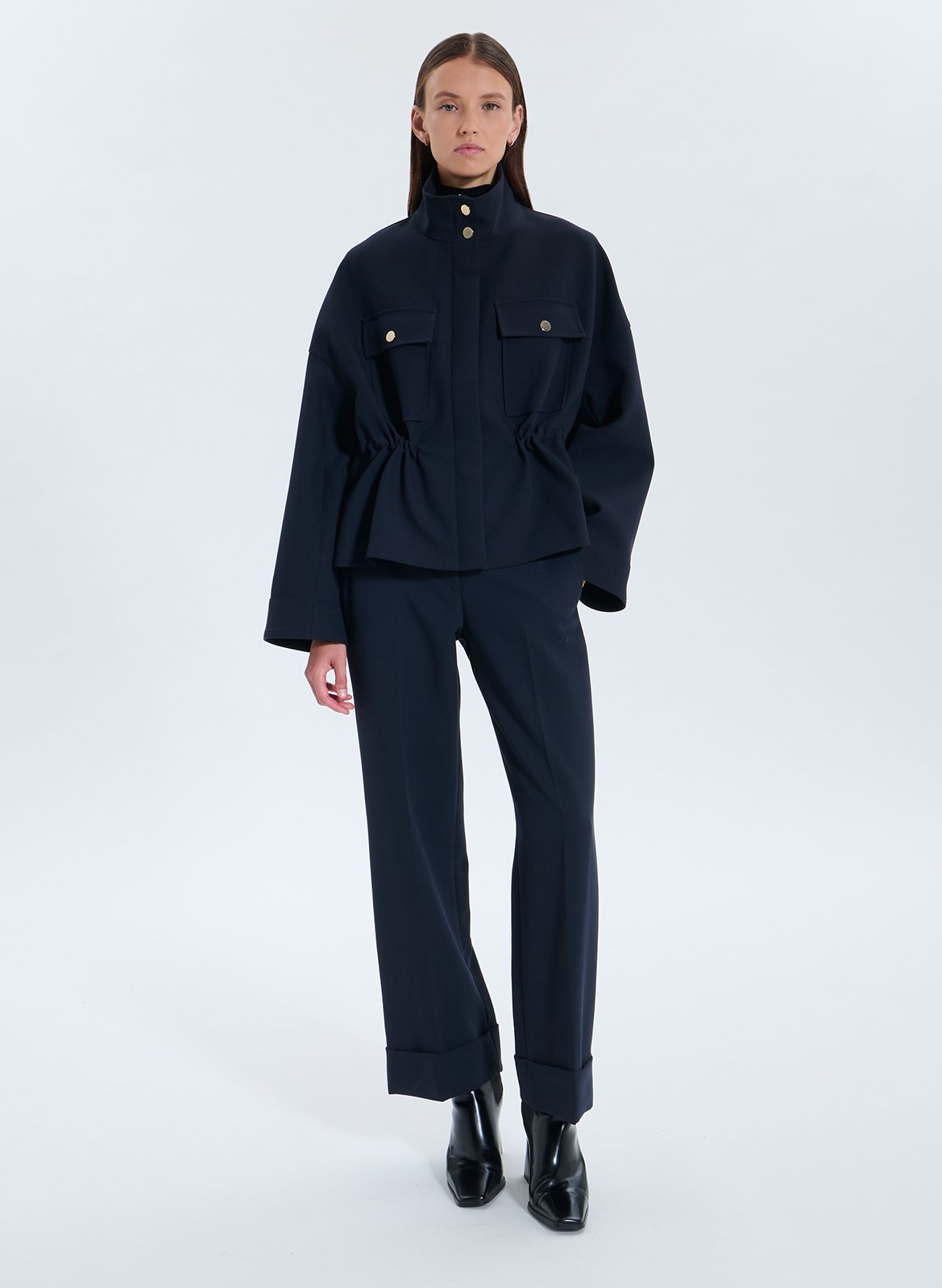 Oversized high collar jacket ZAPA Blue