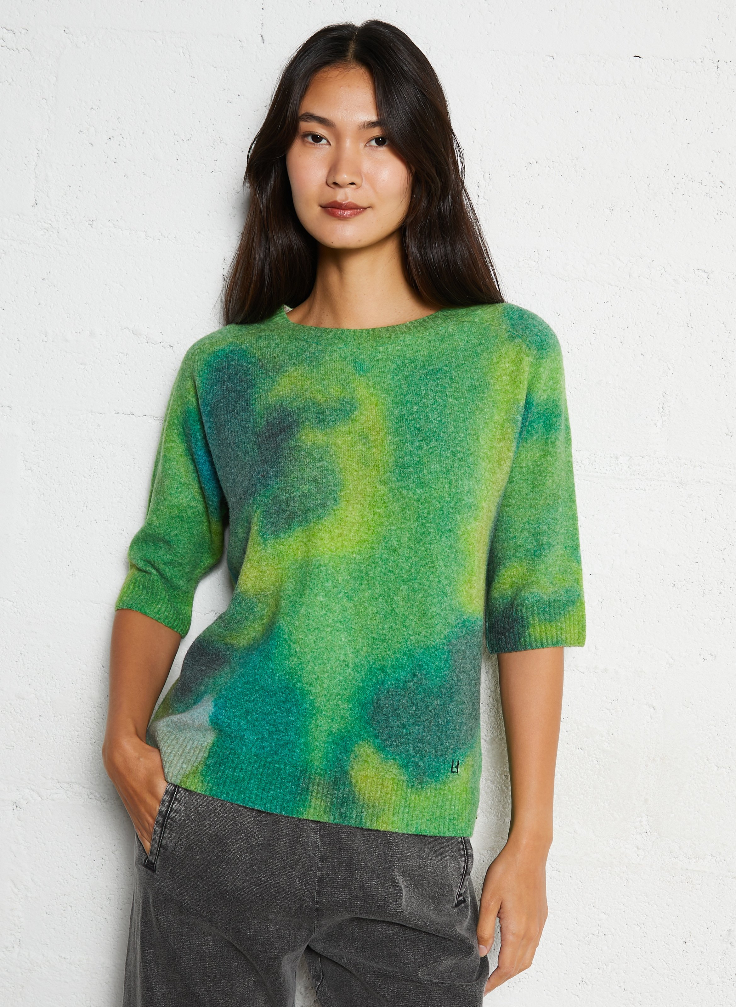 Pull col rond en laine mélangée LEON & HARPER