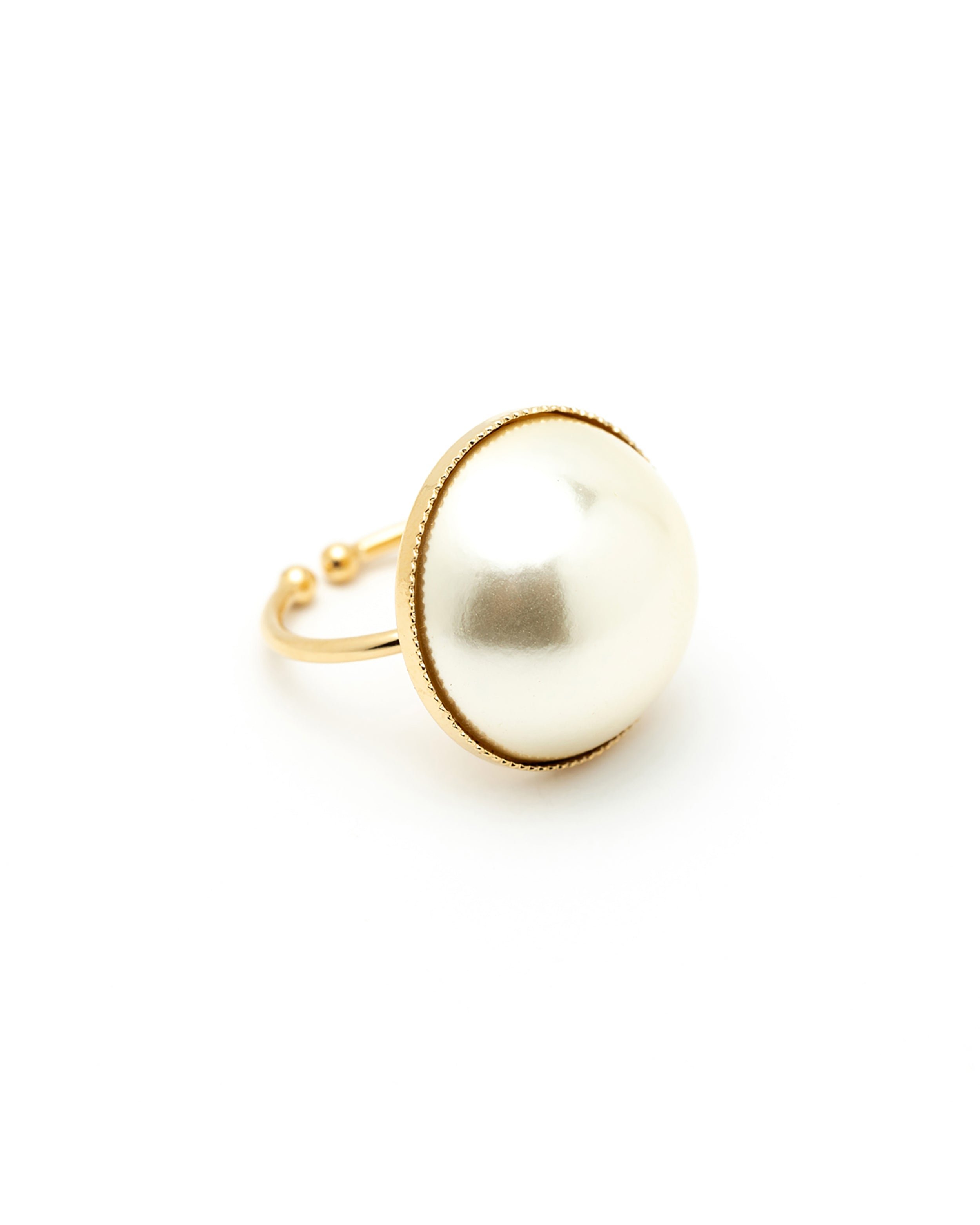 Maxi ring with gold-plated pearl MONSIEUR SIMONE Golden