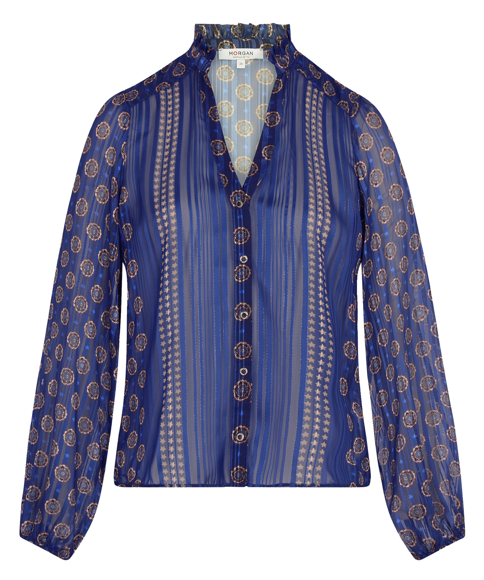 Printed blouse with collar MORGAN Multicolored