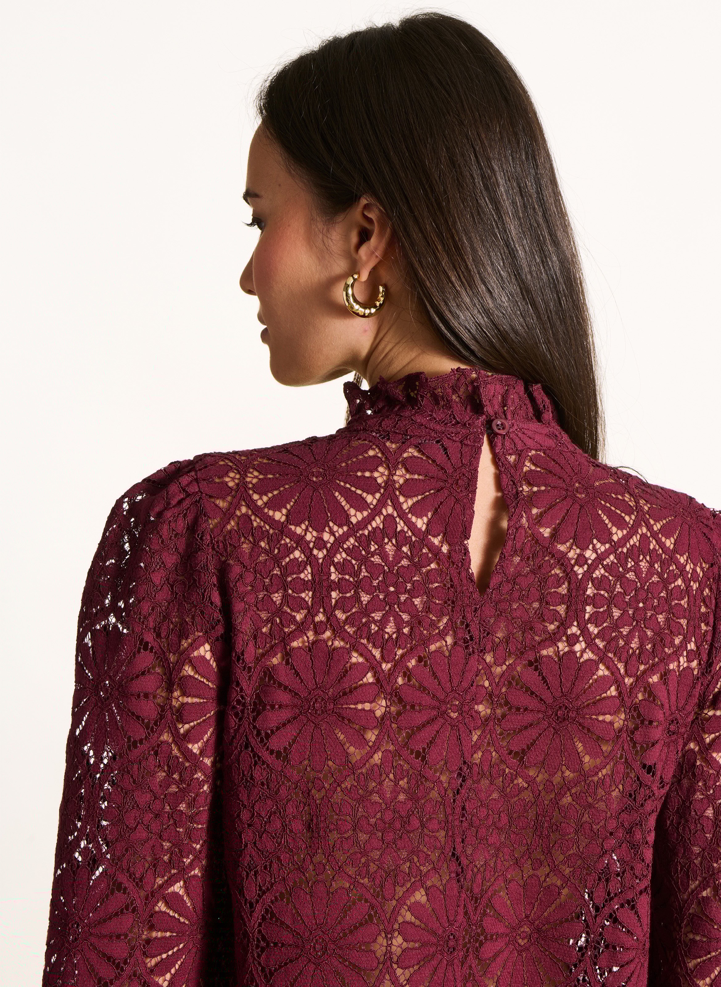 Bluse mit klassischem Spitzkragen LA FEE MARABOUTEE Braun