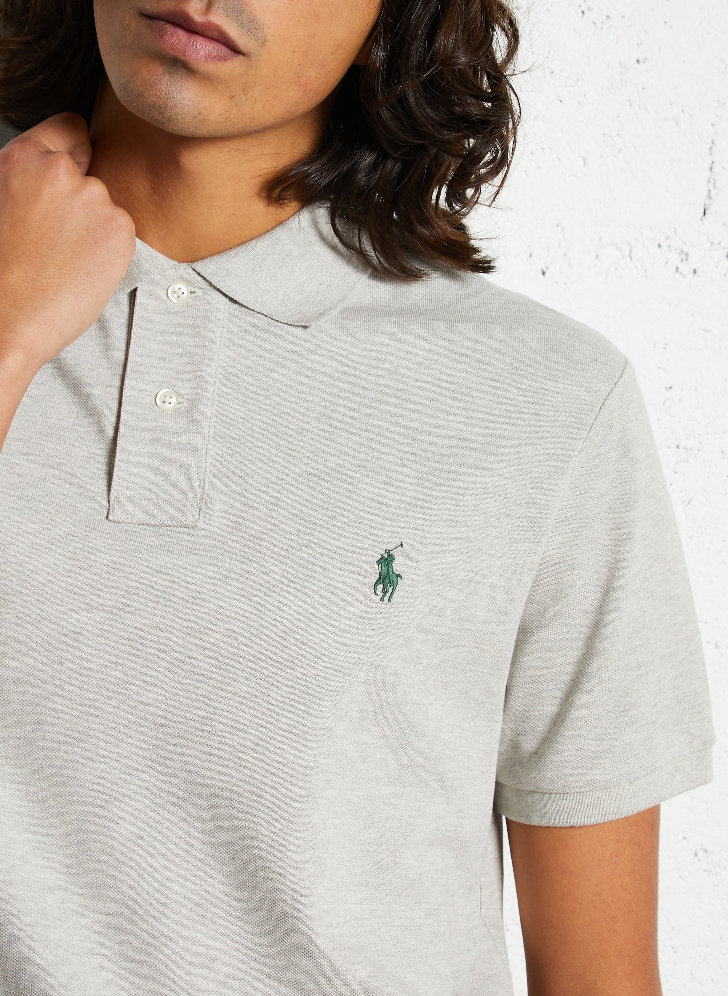 Polo slim-fit en coton POLO RALPH LAUREN Gris