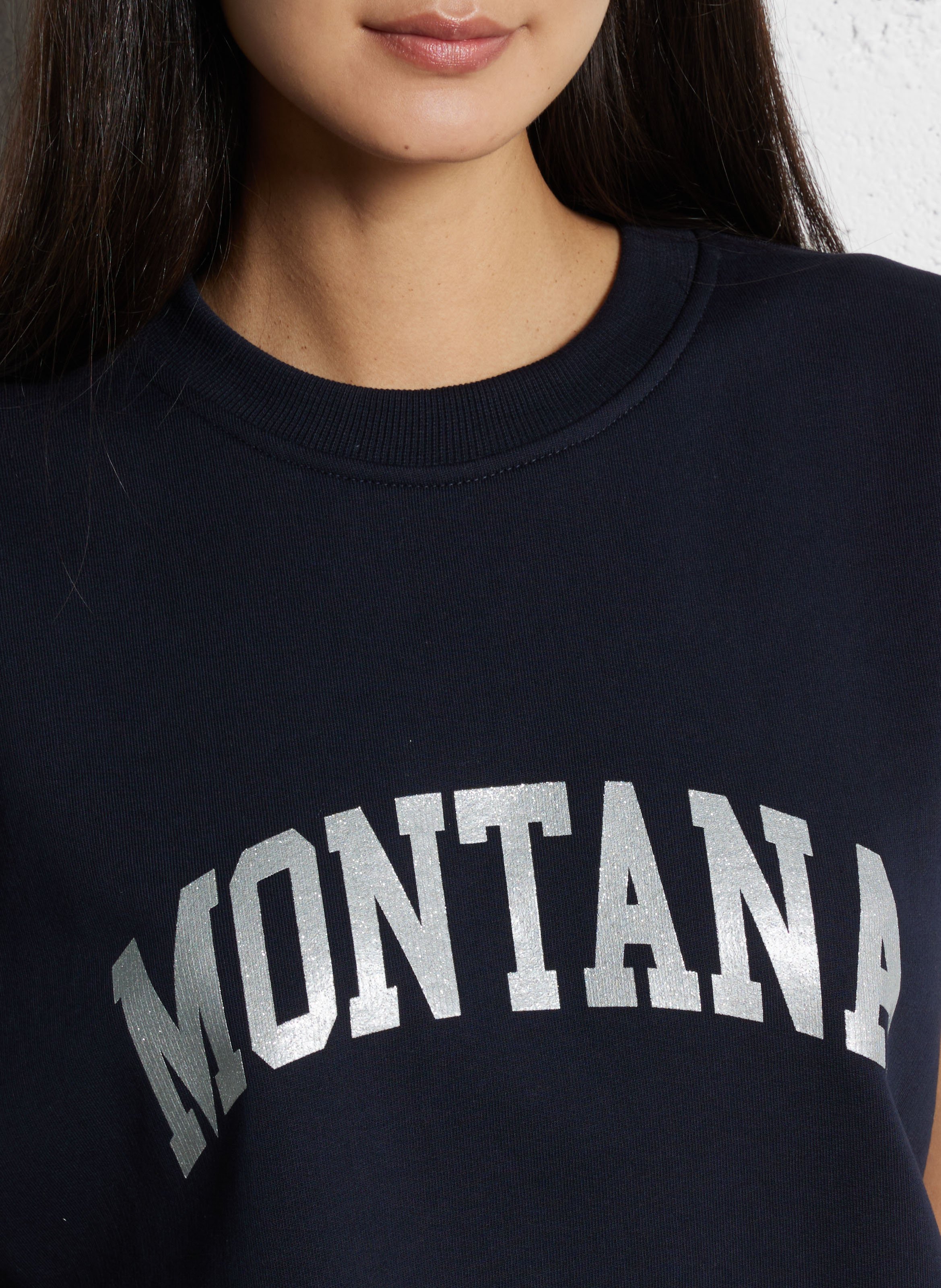 Sweat oversize col rond en coton PLEASE Bleu