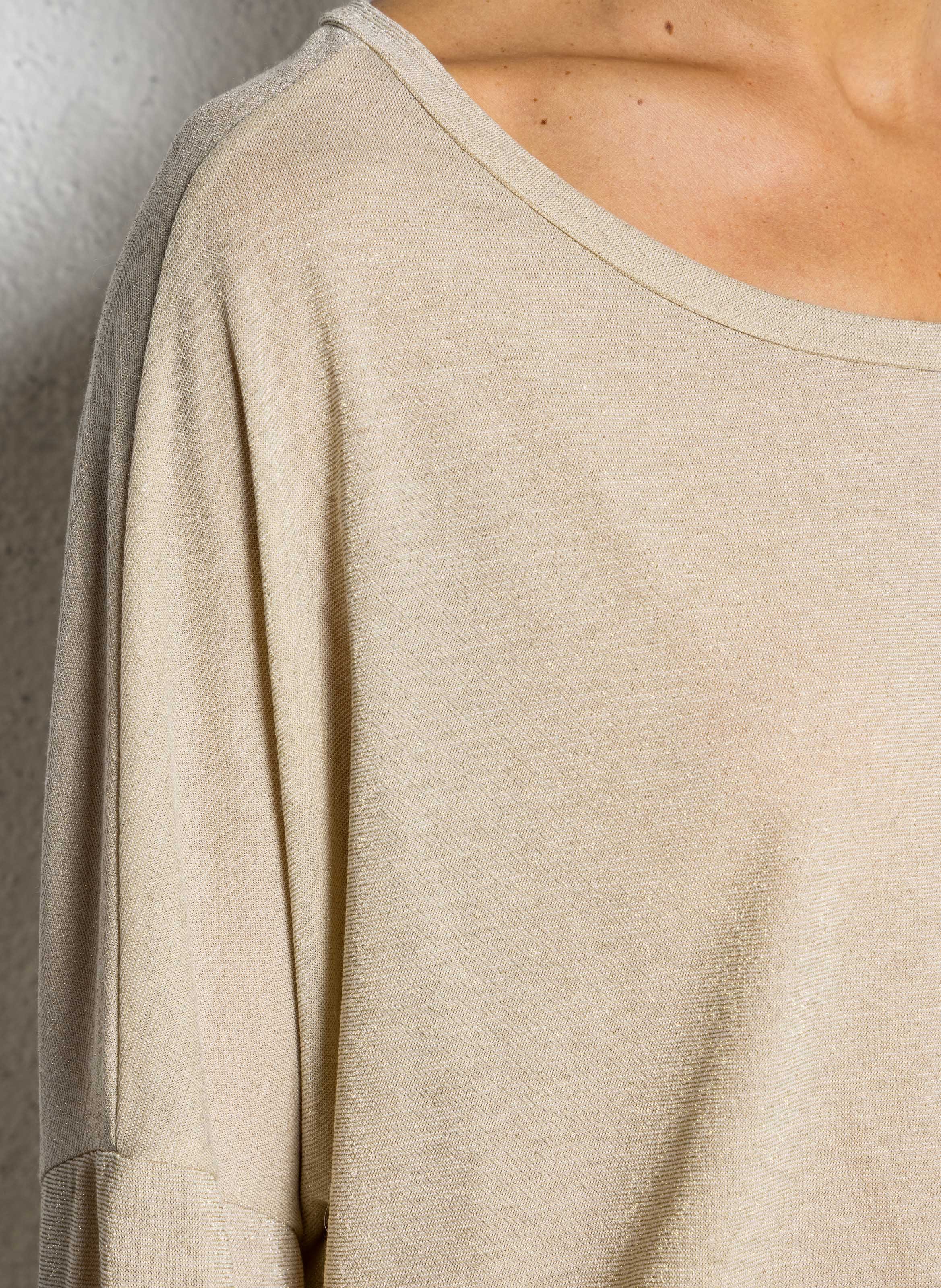 Wijde top met boothals PLEASE Beige