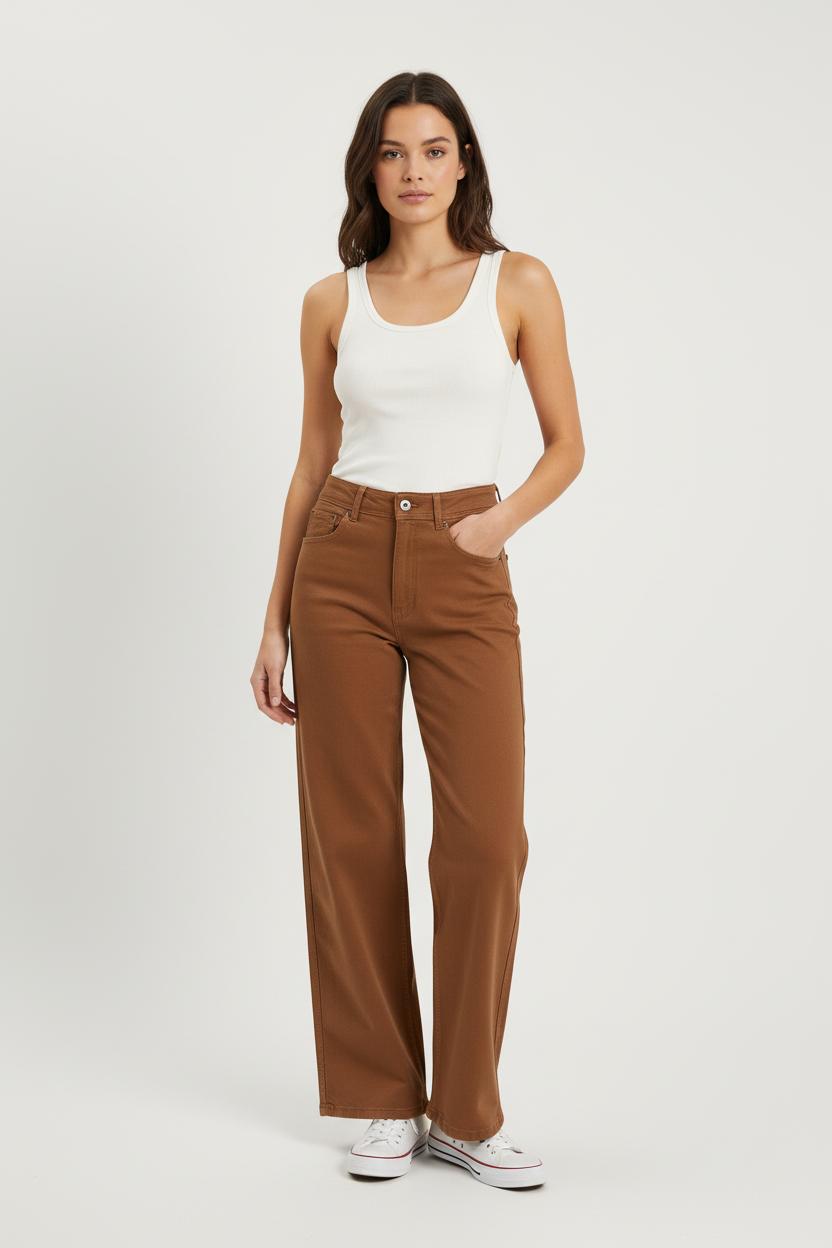 Cropped slim jeans with studs SEZANE - Seconde main Brown