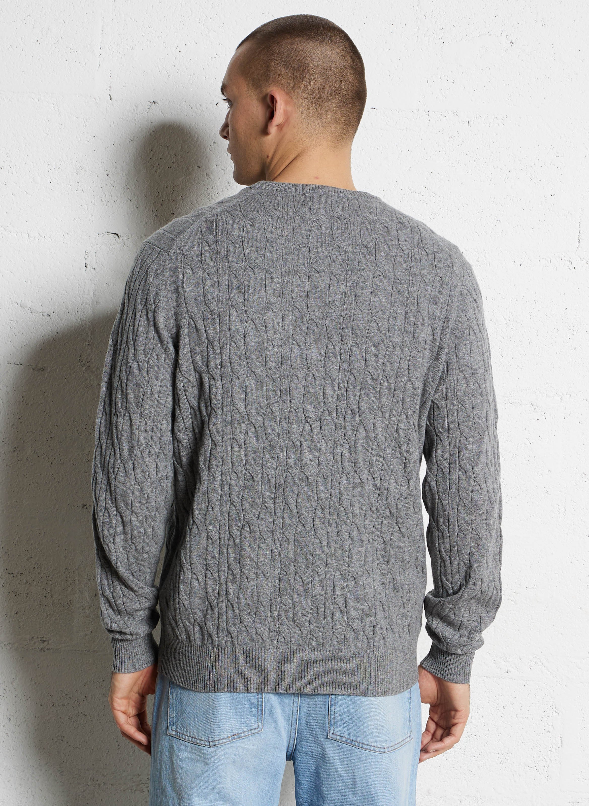 Cameron - Zopfstrickpullover  HACKETT Grau