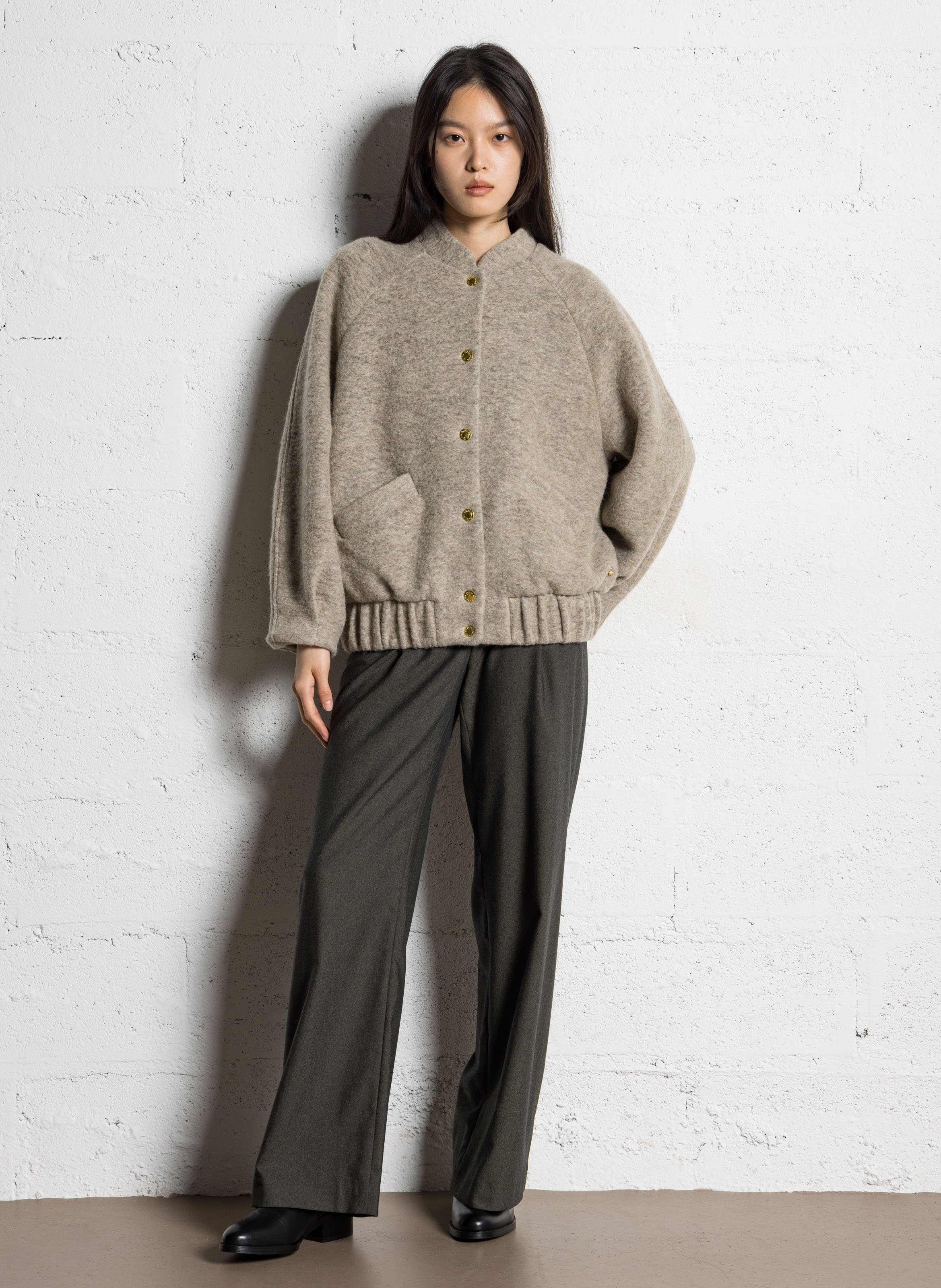 Declic wool-blend loose-fit trousers DES PETITS HAUTS Green