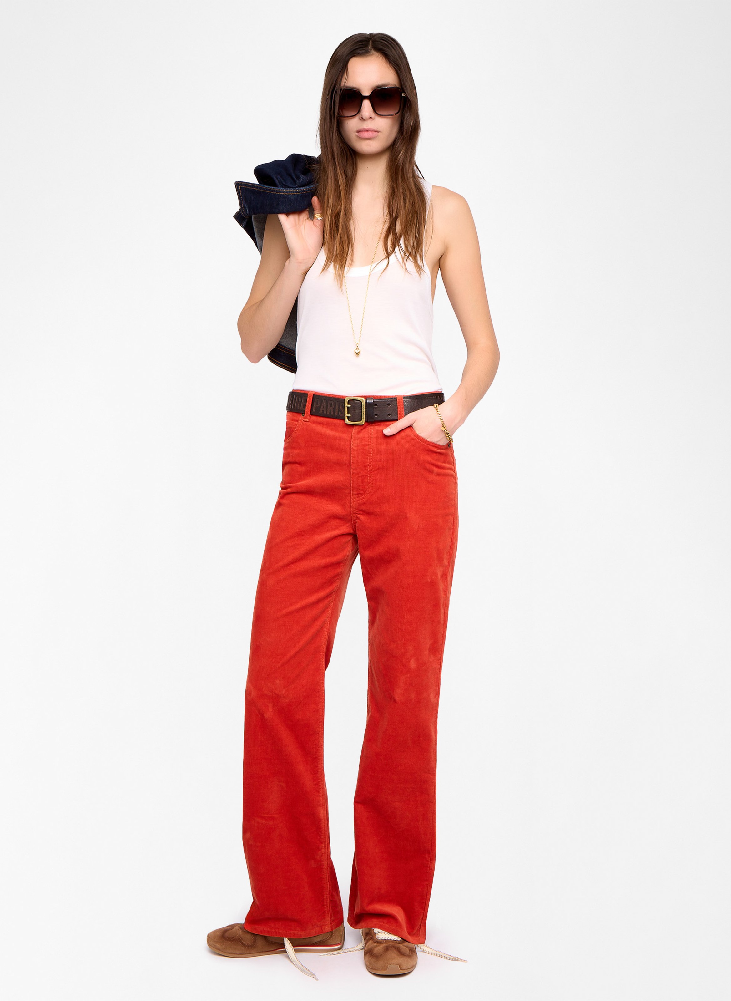 Plain high-waisted straight-cut pants ZADIG&VOLTAIRE Orange