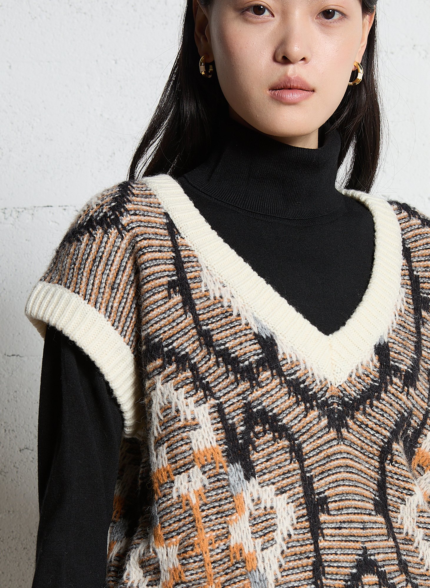 Pull col V en laine mélangée MAISON 123 Beige