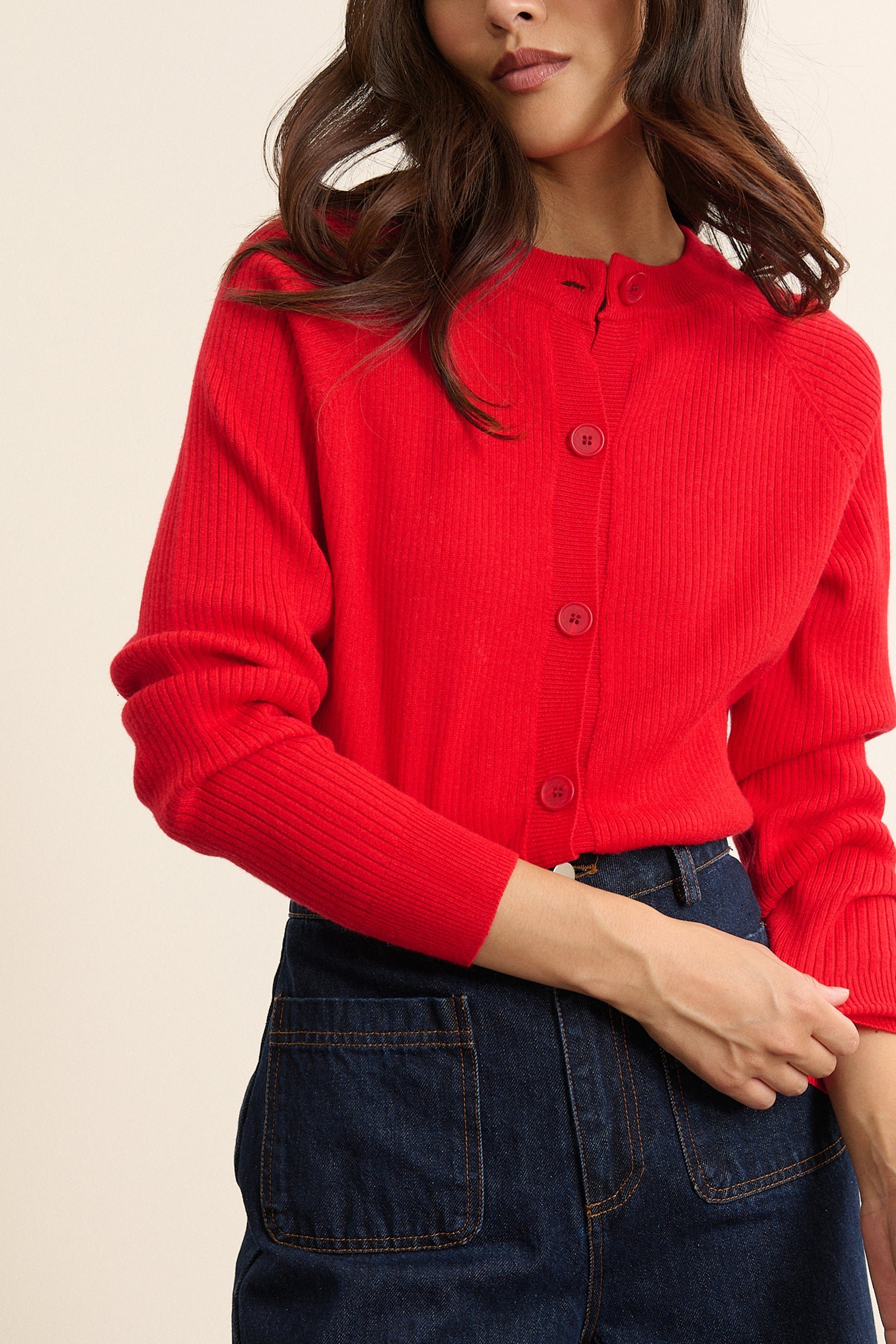 Long-sleeved button-up cardigan GARANCE PARIS Red