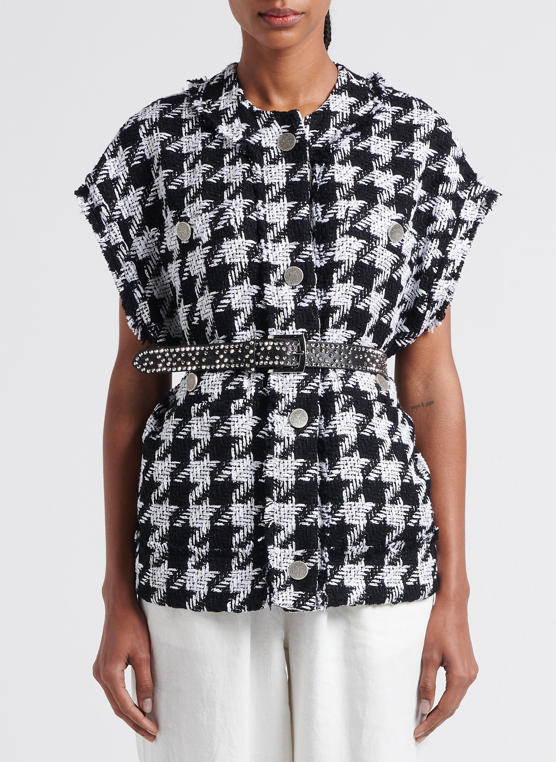 Veste col rond en coton mélangé IRO Noir