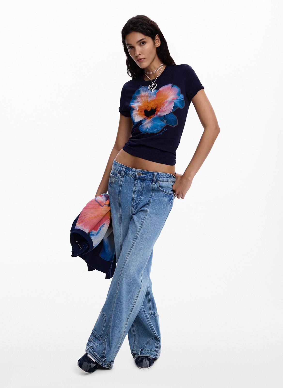 Jacksonville - T-Shirt mit Rundhalsausschnitt aus Baumwoll-Mix DESIGUAL Blau