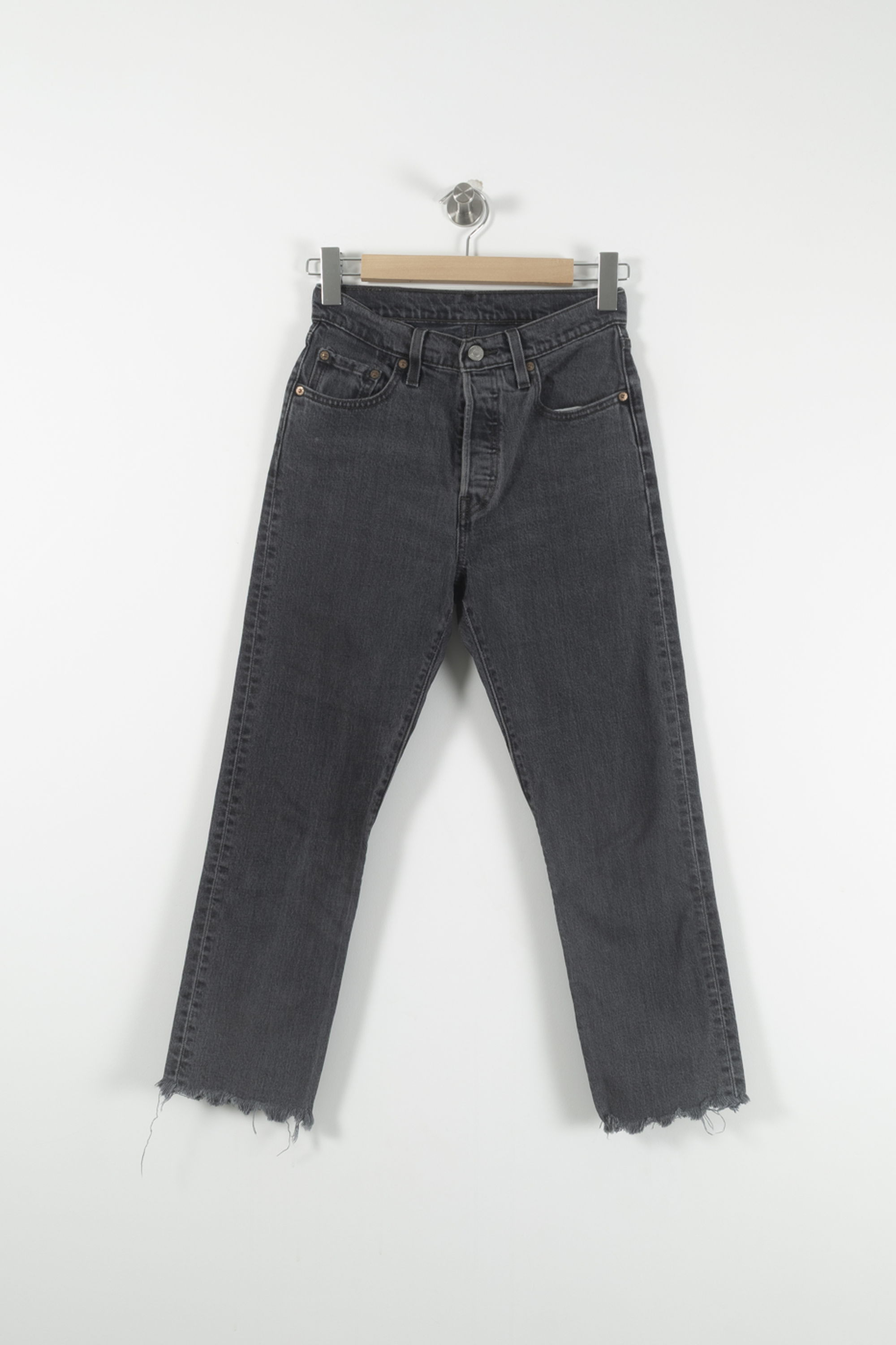Cropped slim jeans with studs LEVI'S - Seconde main Grey