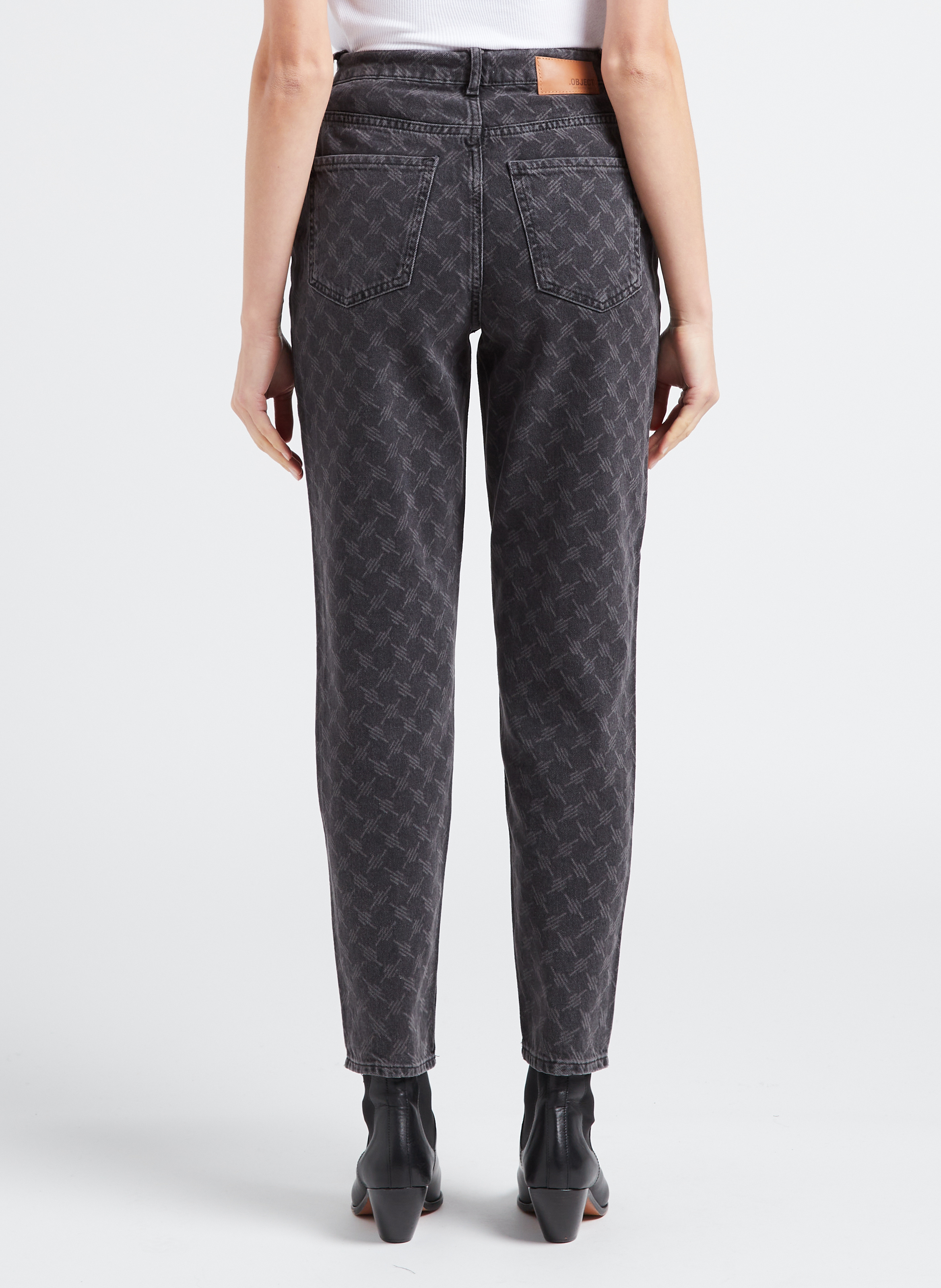 Cotton-blend straight-leg jeans OBJECT Black