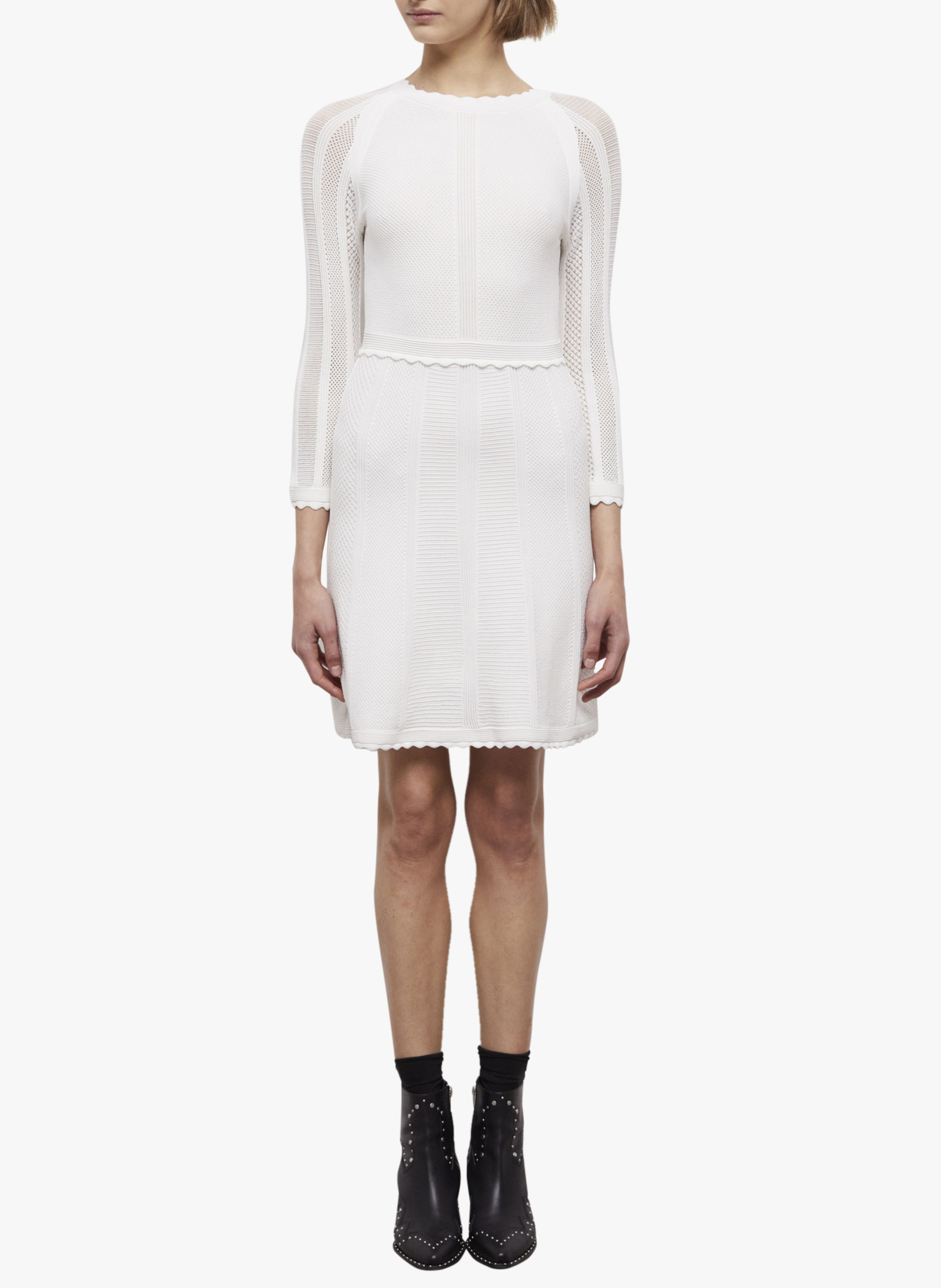 Robe courte col rond THE KOOPLES Blanc