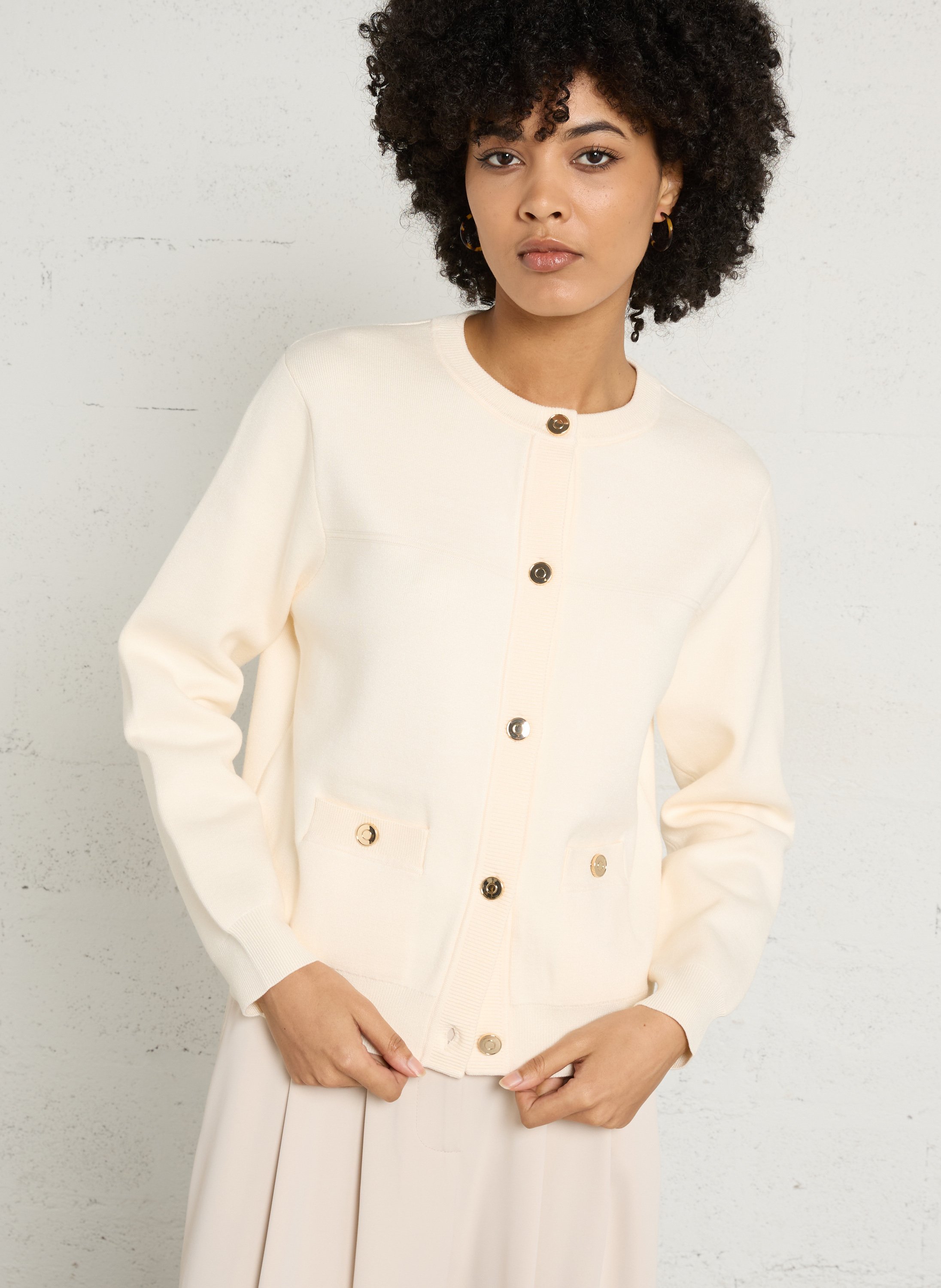 Round-neck cardigan MAISON 123 White