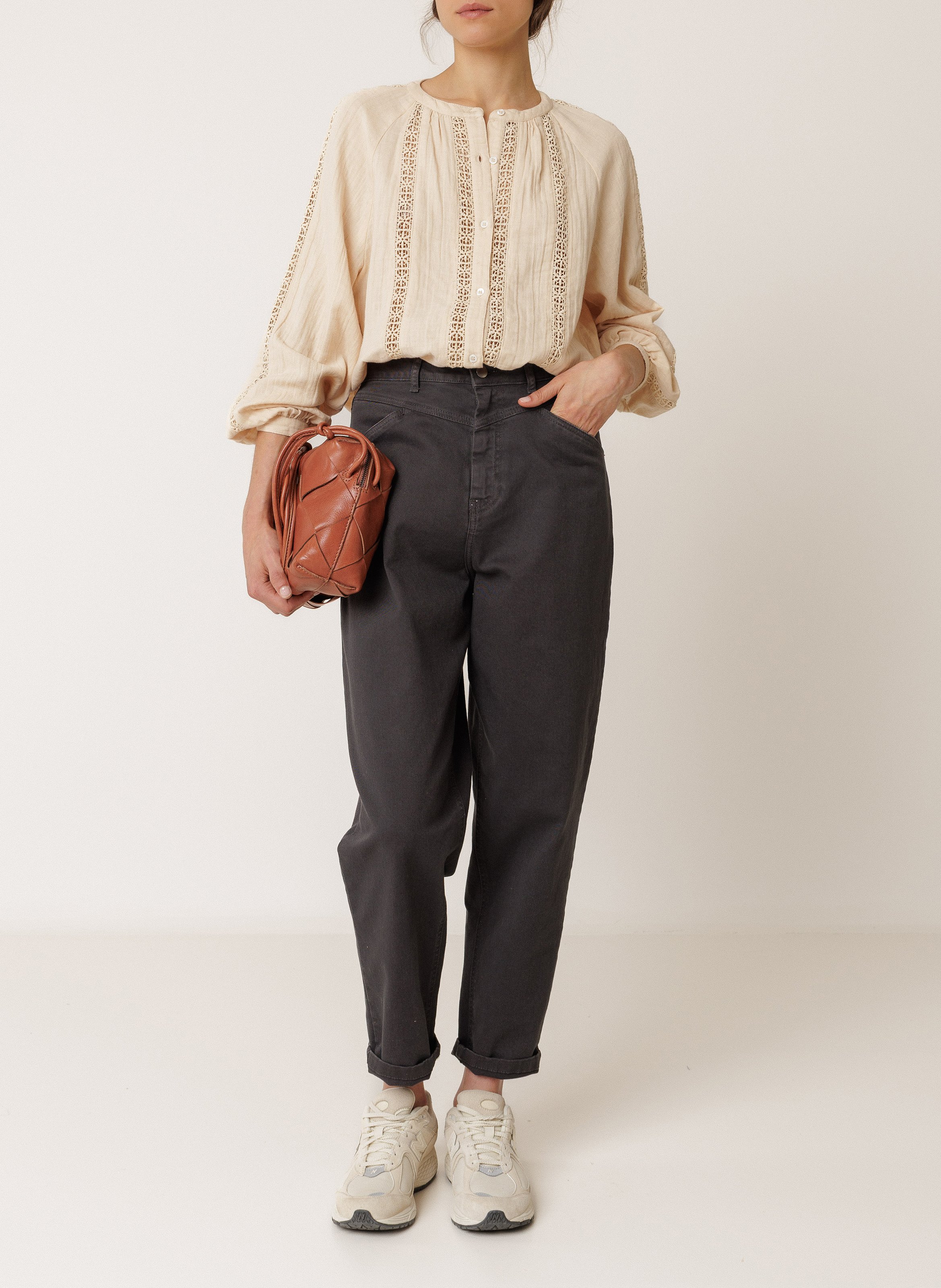 Organic Cotton Lace Blouse INDI & COLD Pink