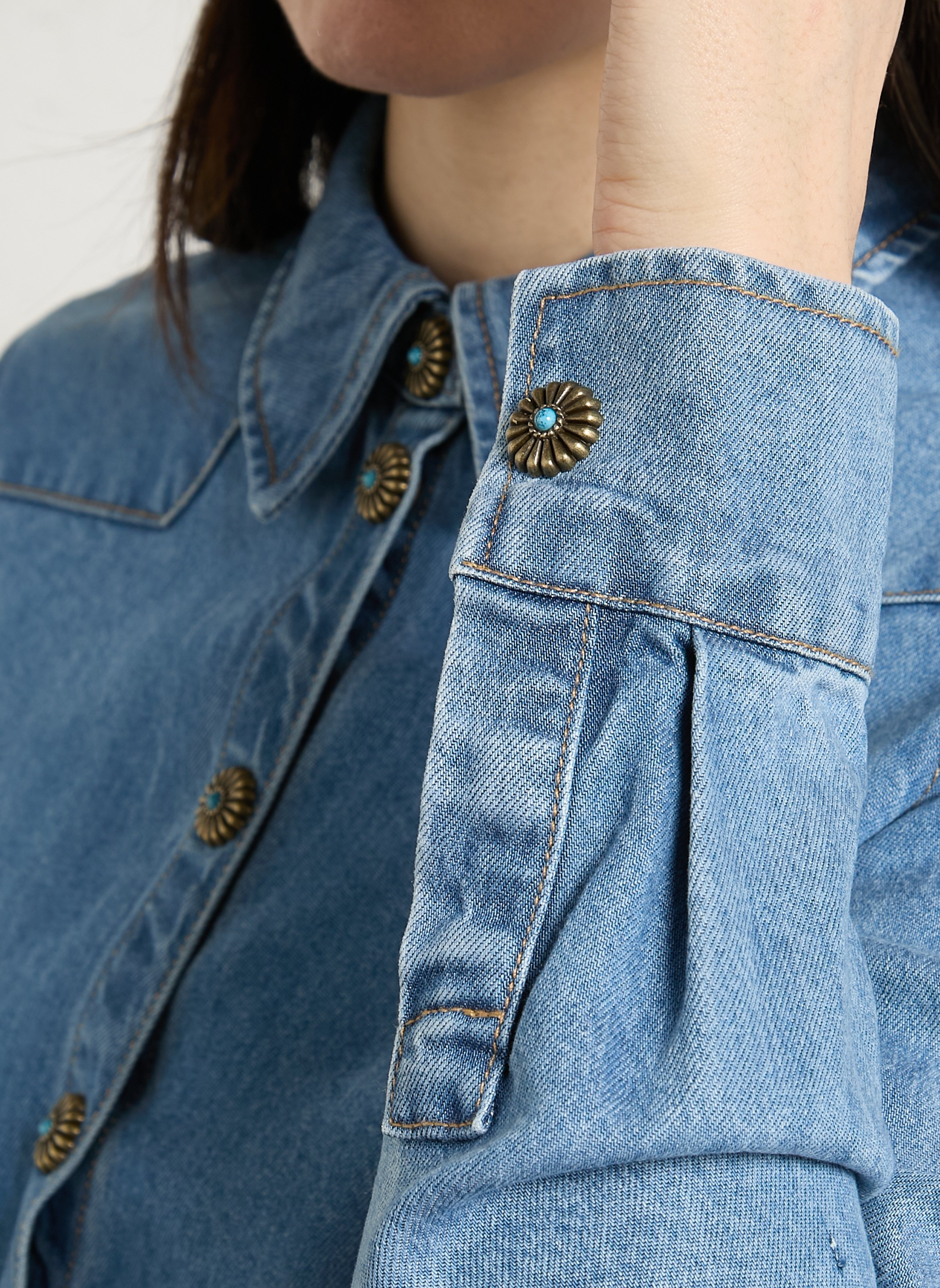 Rechte blouse BERENICE Blauw