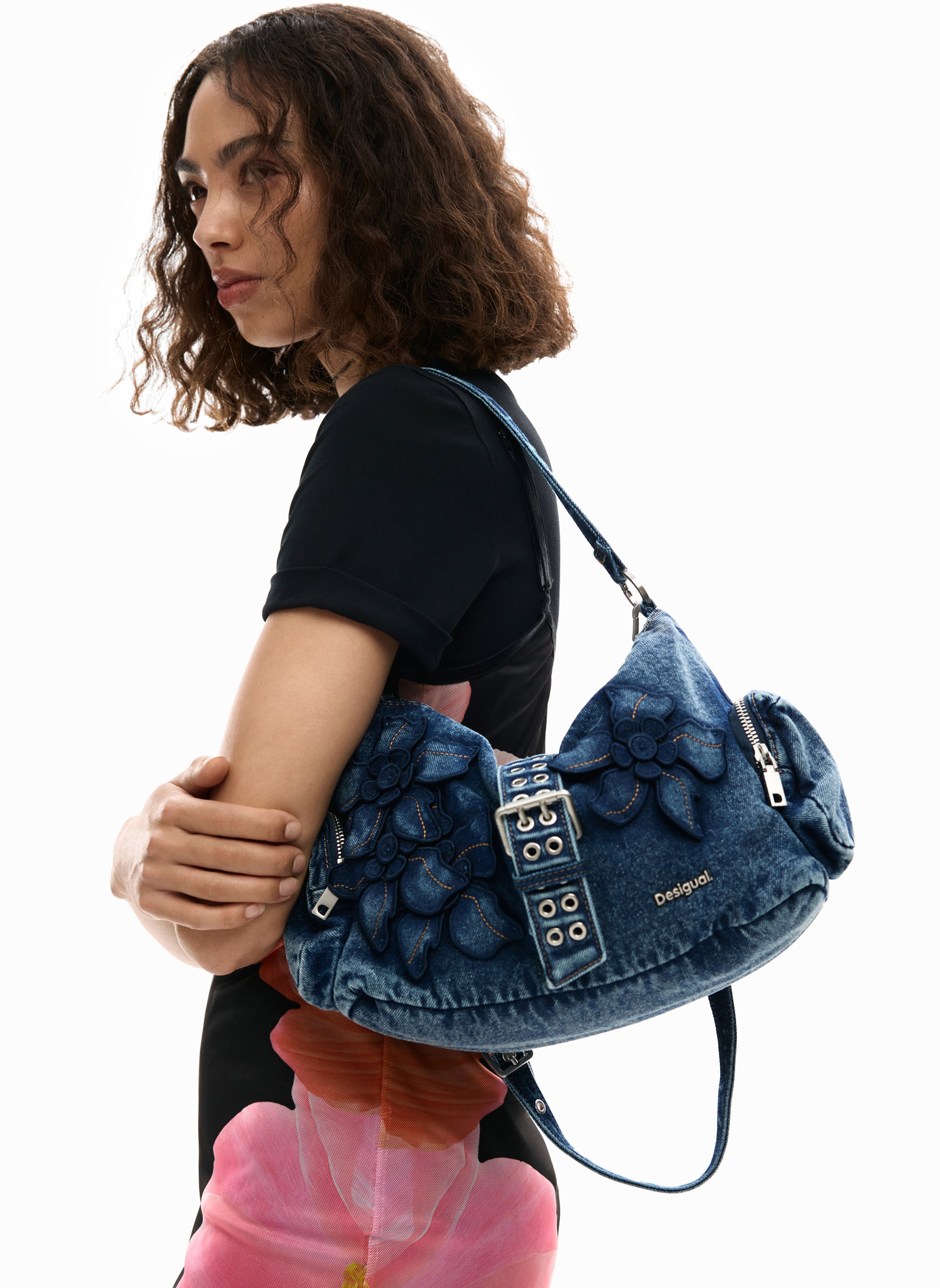 Sac à main en denim DESIGUAL Blauw