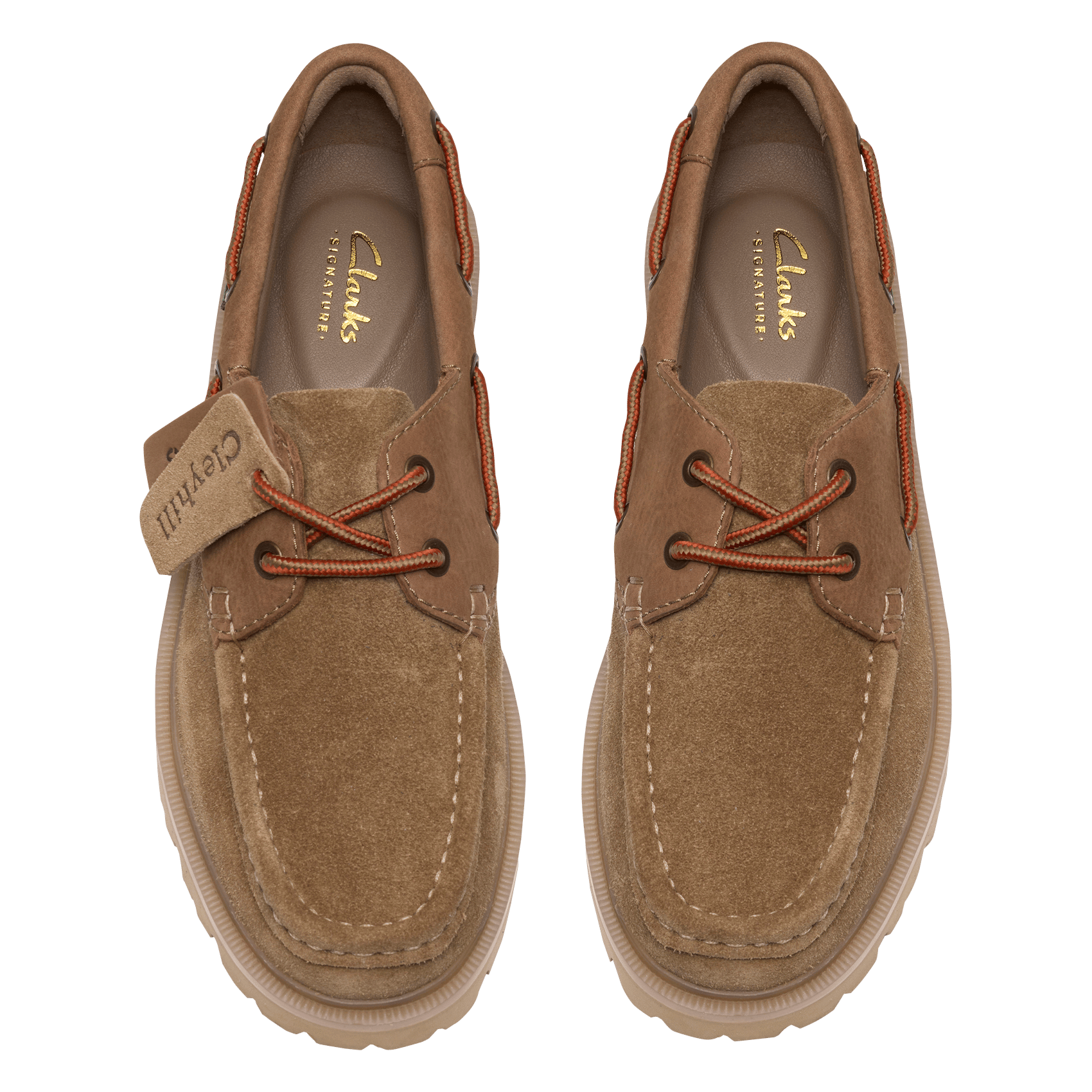 Leather deck shoes CLARKS Brown