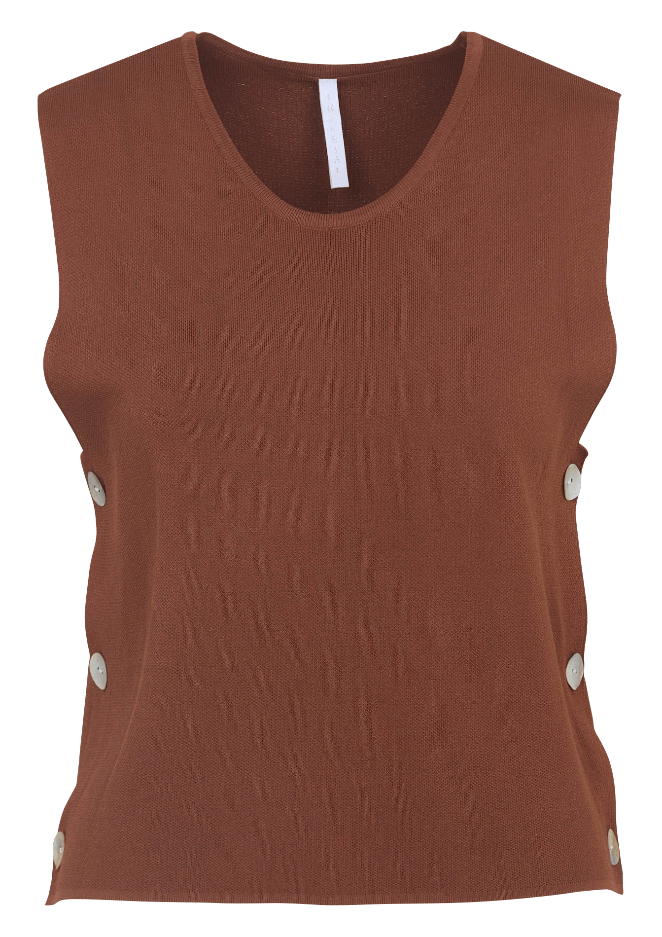 Mouwloze fijngebreide trui IMPERIAL Bruin