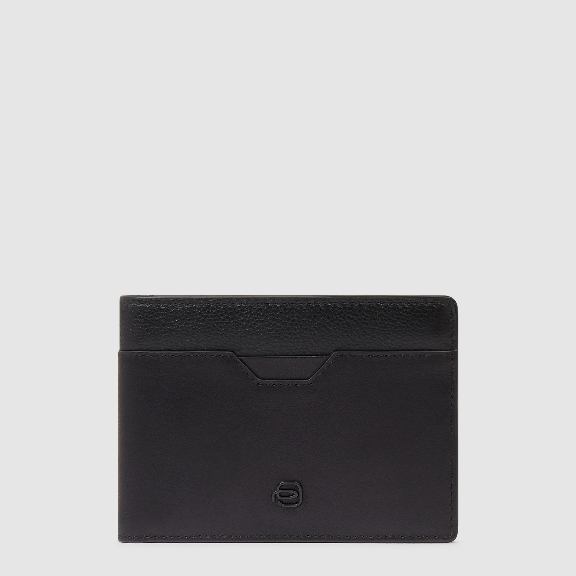 Men's wallet with ID card holder flap PIQUADRO Black
